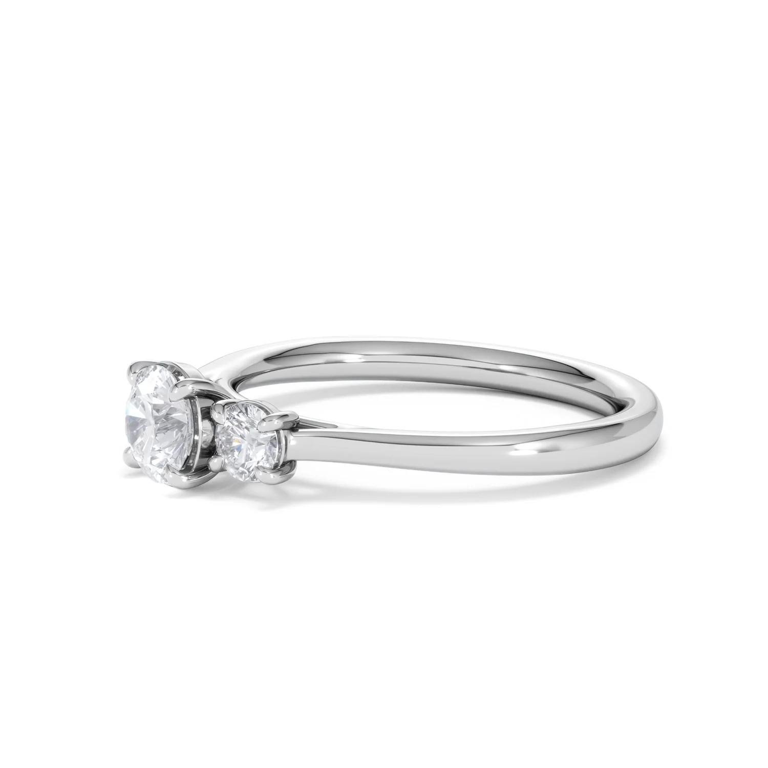 Evoke 3 Stone Round Cut Lab Diamond Ring 0.50ct in 925 Silver - Image 75