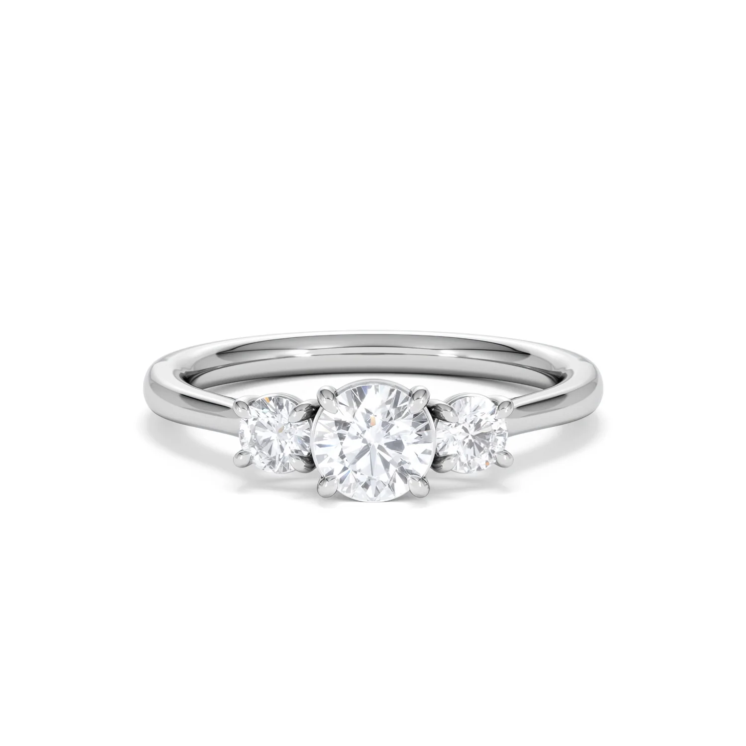 Evoke 3 Stone Round Cut Lab Diamond Ring 0.50ct in 925 Silver - Image 8