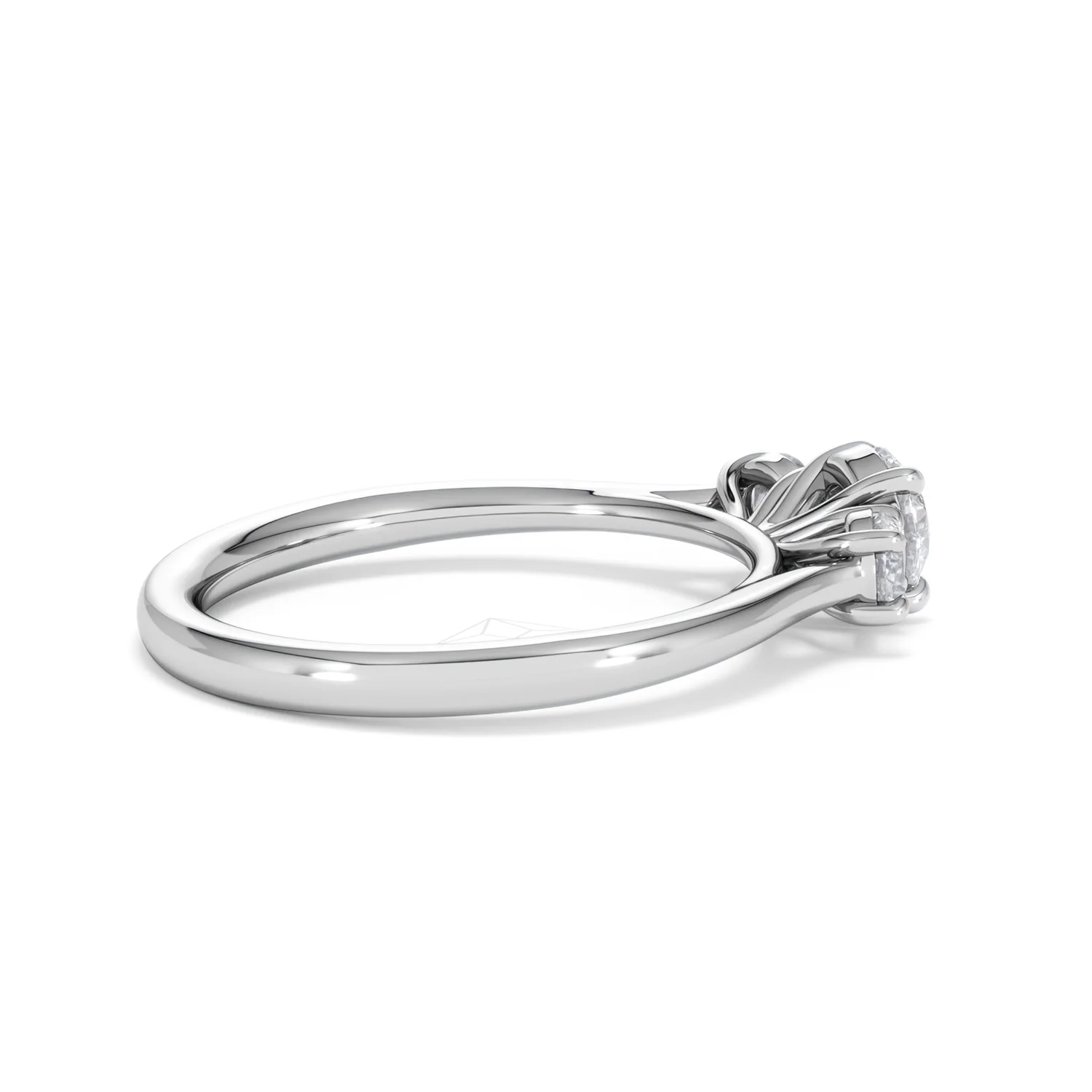 Evoke 3 Stone Round Cut Lab Diamond Ring 0.50ct in 9K White Gold - Image 32