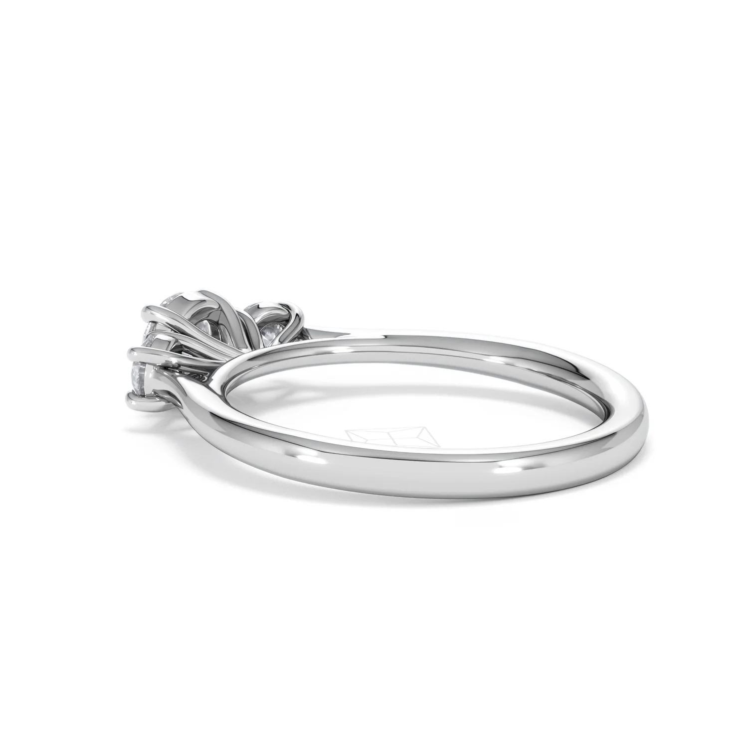 Evoke 3 Stone Round Cut Lab Diamond Ring 0.50ct in 9K White Gold - Image 60