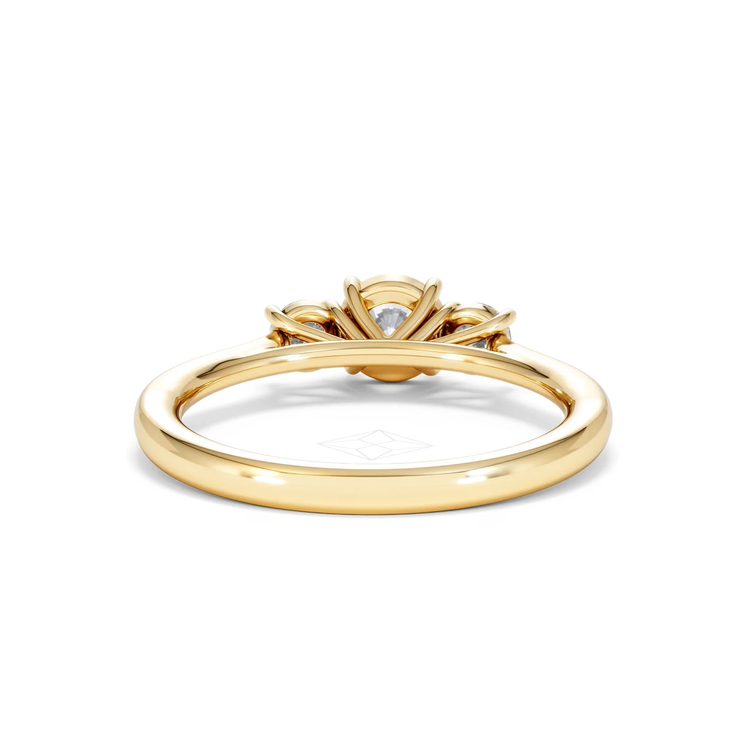 Evoke 3 Stone Round Cut Lab Diamond Ring 0.50ct in 9K Yellow Gold - Image 47