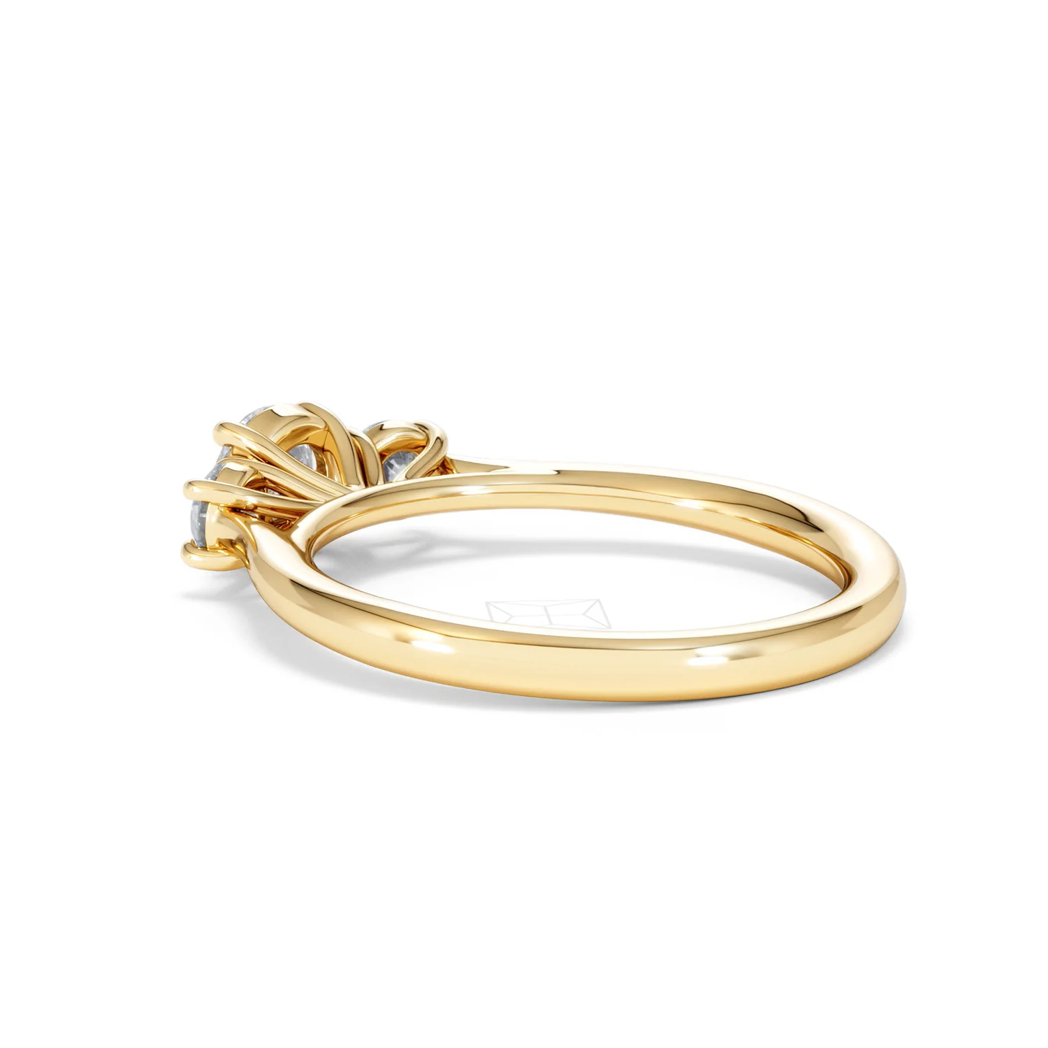 Evoke 3 Stone Round Cut Lab Diamond Ring 0.50ct in 9K Yellow Gold - Image 59