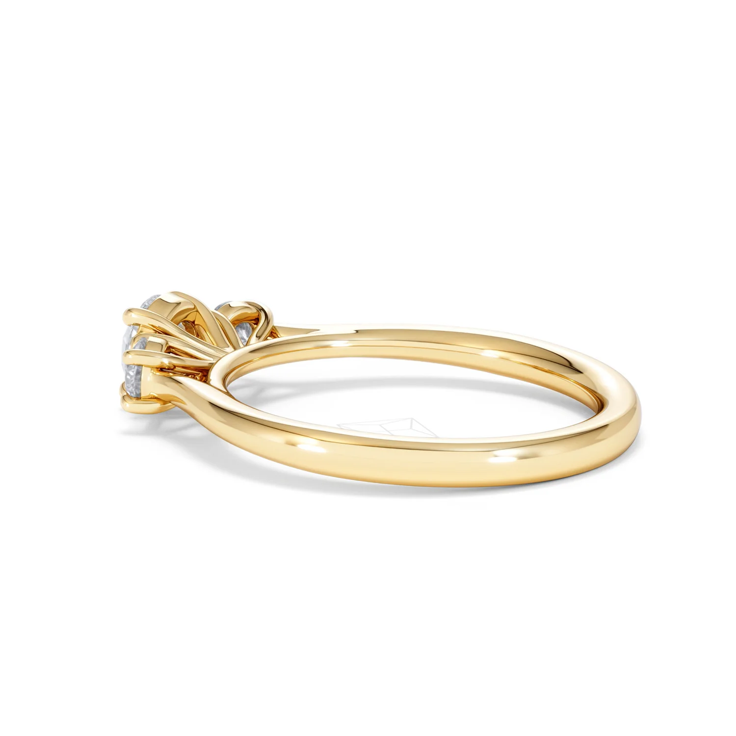 Evoke 3 Stone Round Cut Lab Diamond Ring 0.50ct in 9K Yellow Gold - Image 62