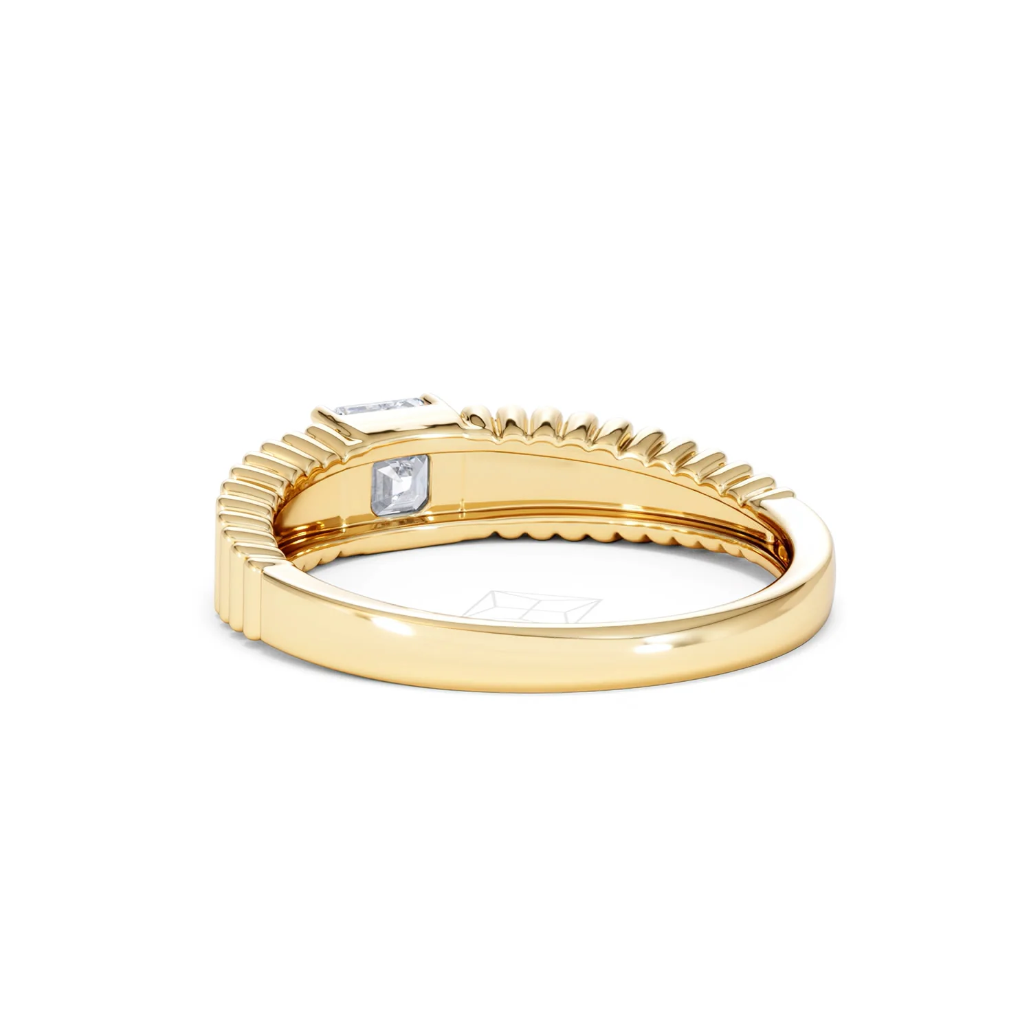 Flute 0.50ct Assher Cut Lab Grown Diamond Solitaire Ring 18K Yellow Gold - Image 55