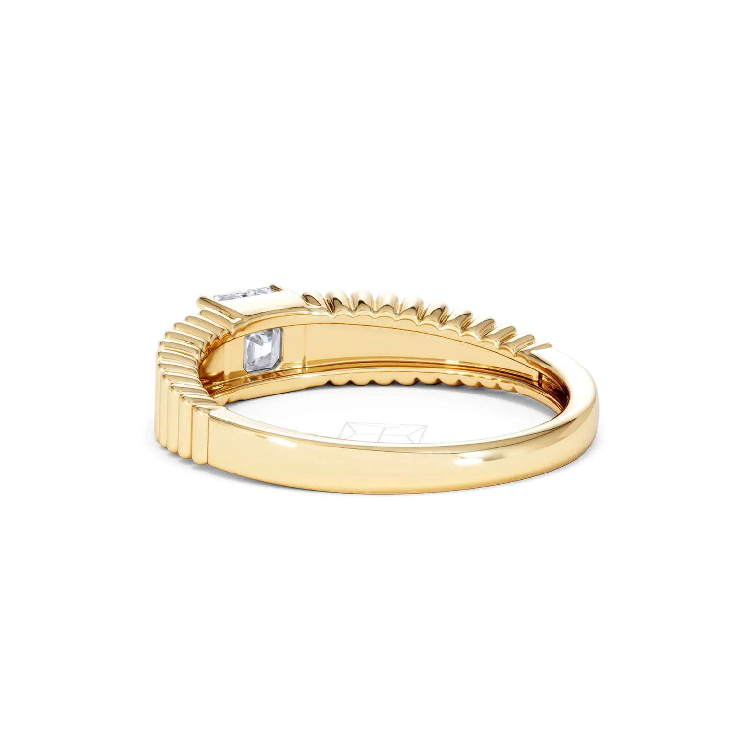 Flute 0.50ct Assher Cut Lab Grown Diamond Solitaire Ring 18K Yellow Gold - Image 57
