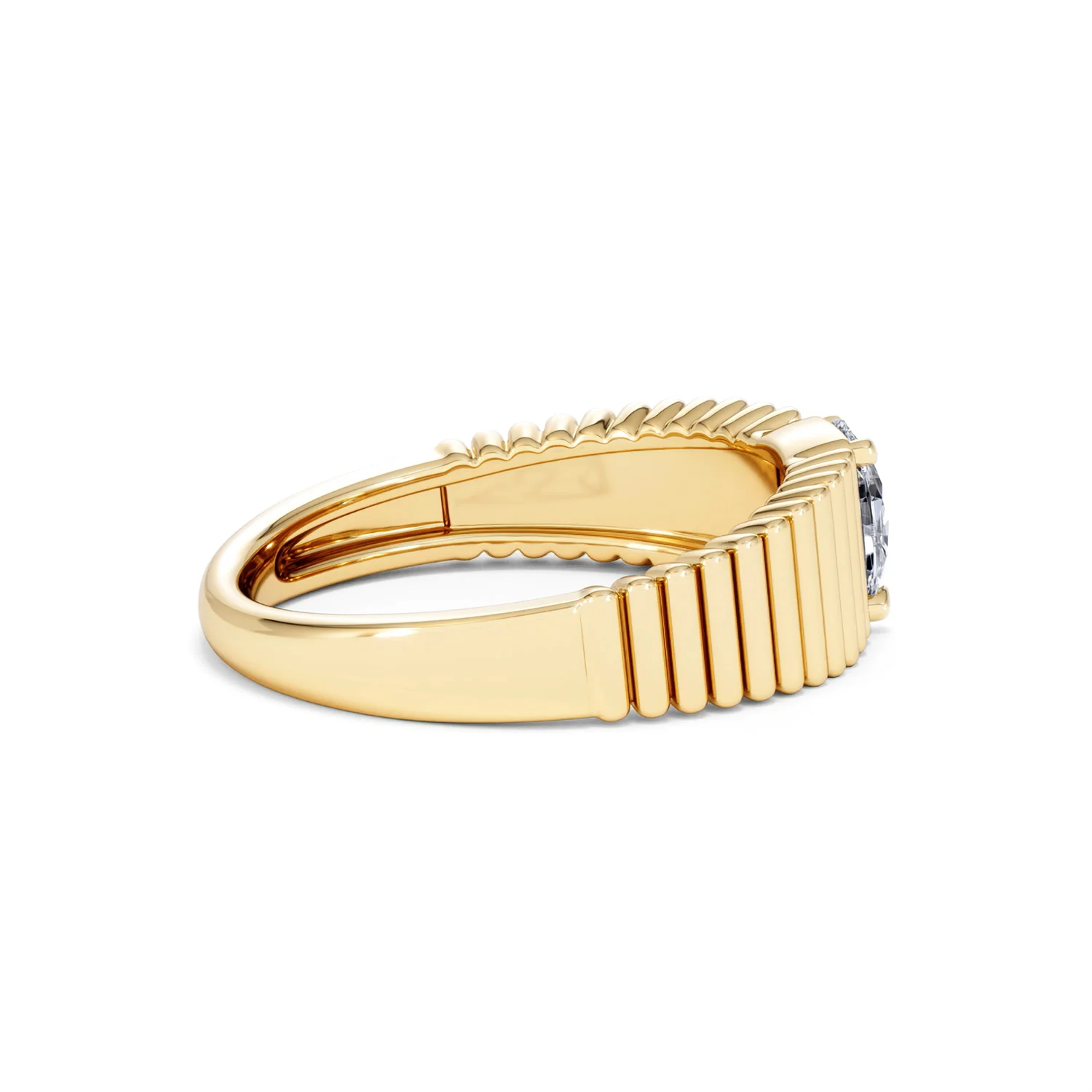 Flute 0.50ct Oval Cut Lab Grown Diamond Solitaire Ring 18K Yellow Gold - Image 32