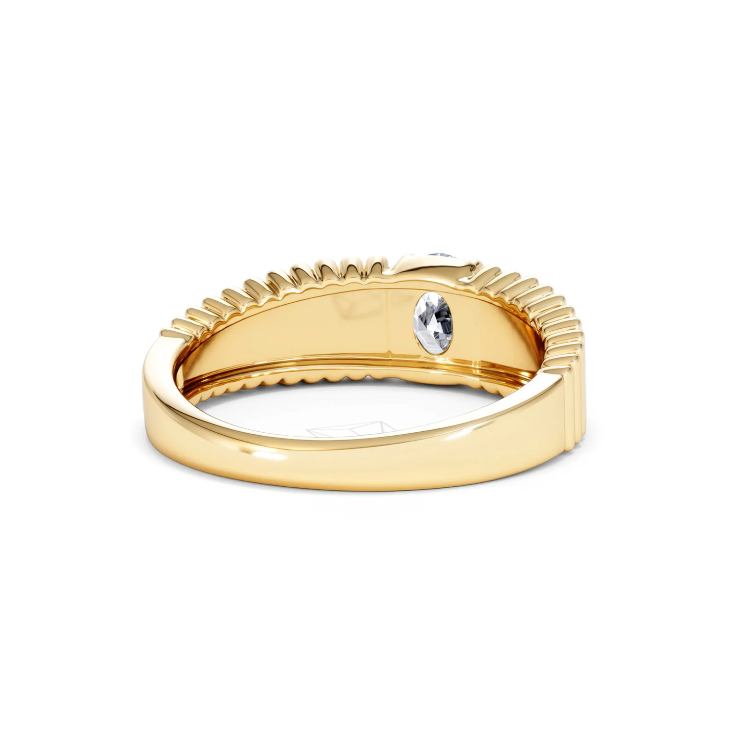 Flute 0.50ct Oval Cut Lab Grown Diamond Solitaire Ring 18K Yellow Gold - Image 44
