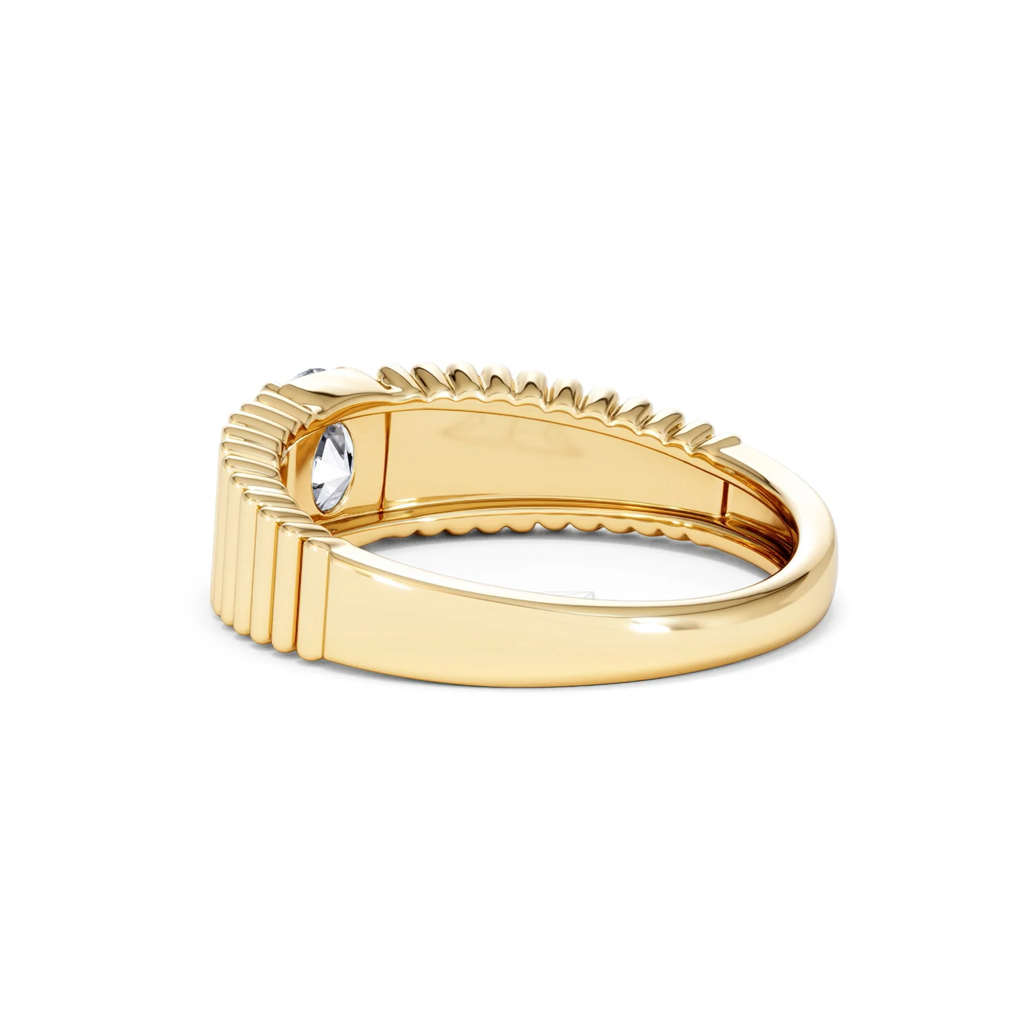Flute 0.50ct Oval Cut Lab Grown Diamond Solitaire Ring 18K Yellow Gold - Image 59
