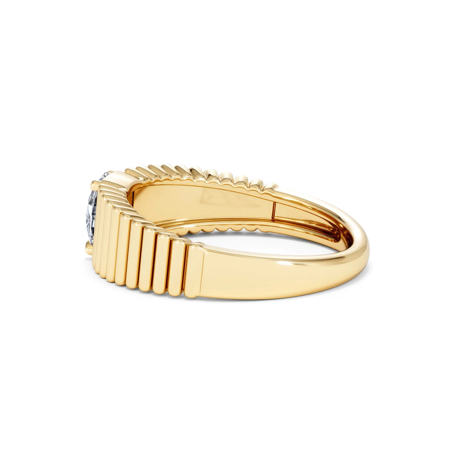 Flute 0.50ct Oval Cut Lab Grown Diamond Solitaire Ring 18K Yellow Gold - Image 65