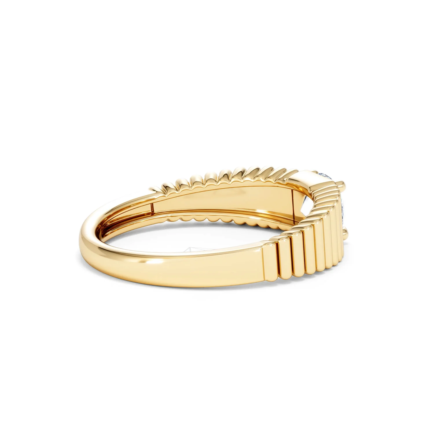 Flute 0.50ct Round Cut Lab Grown Diamond Solitaire Ring 18K Yellow Gold - Image 35