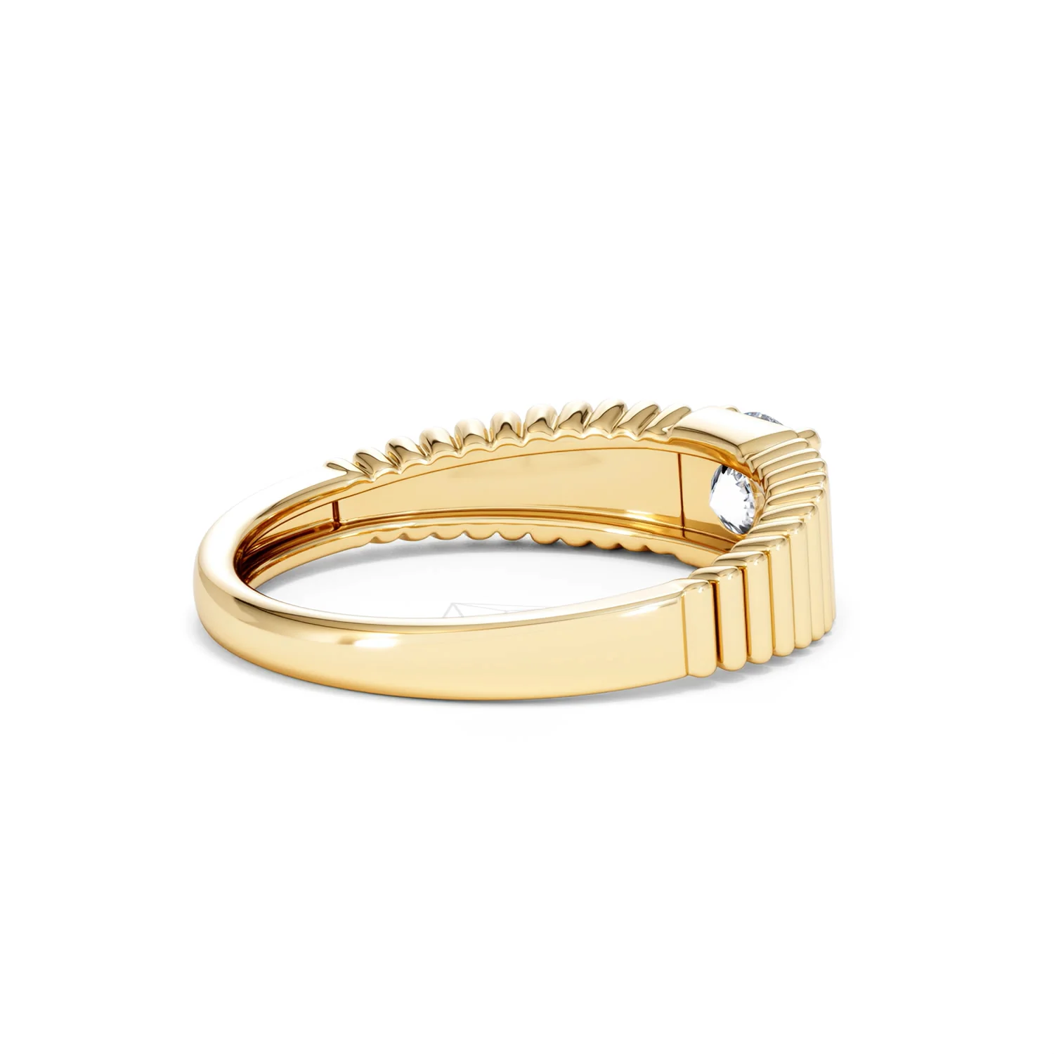 Flute 0.50ct Round Cut Lab Grown Diamond Solitaire Ring 18K Yellow Gold - Image 37