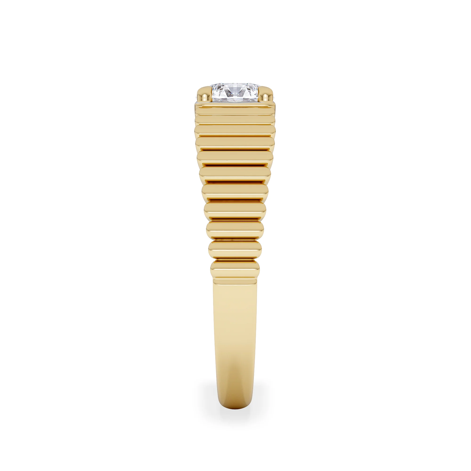 Flute 0.50ct Round Cut Lab Grown Diamond Solitaire Ring 18K Yellow Gold - Image 5