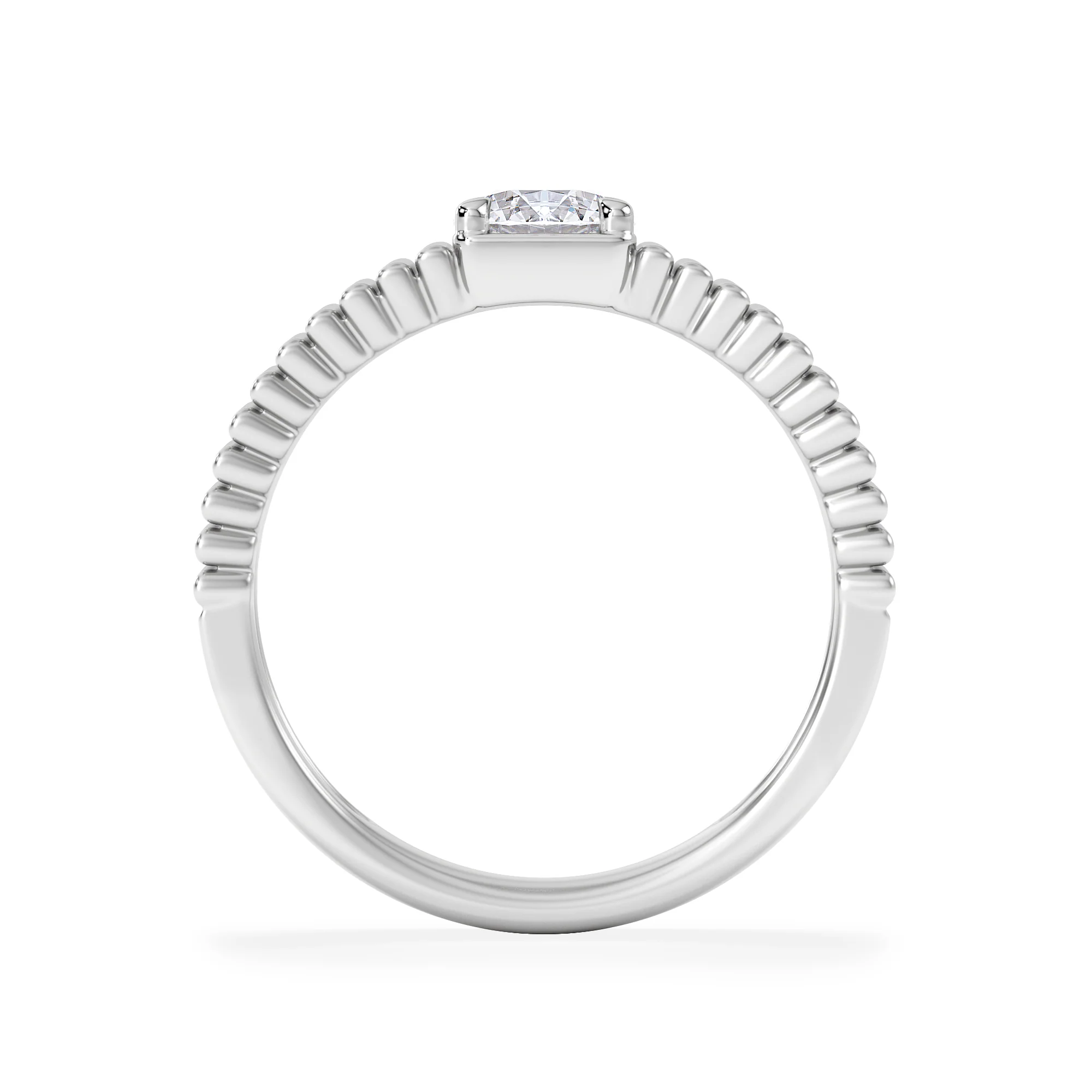 Flute 0.50ct Round Cut Lab Grown Diamond Solitaire Ring in Platinum - Image 3