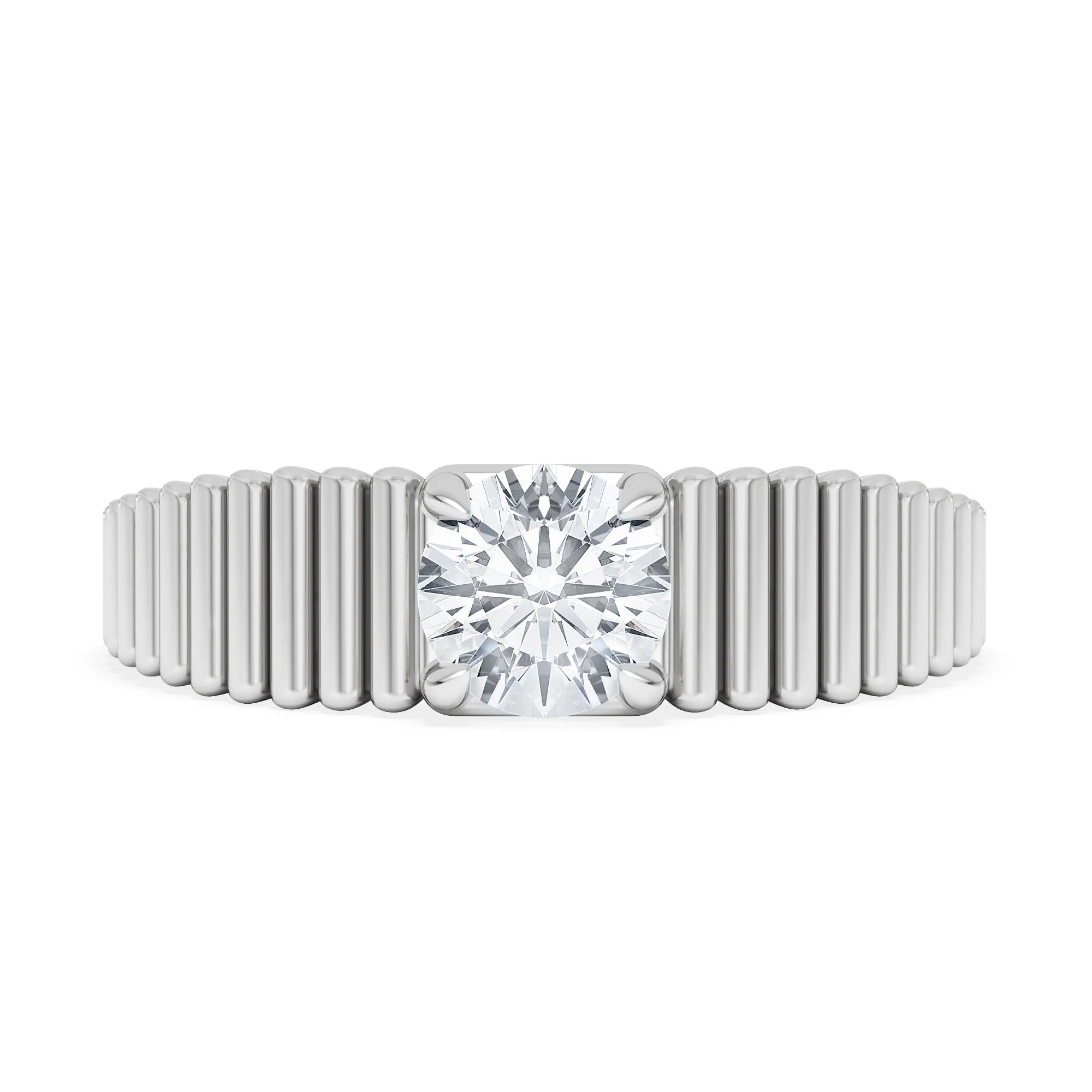 Flute 0.50ct Round Cut Lab Grown Diamond Solitaire Ring in Platinum - Image 7