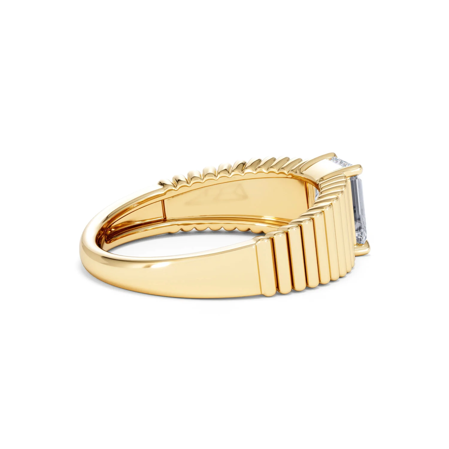 Flute 1.00ct Emerald Cut Lab Grown Diamond Solitaire Ring 18K Yellow Gold - Image 34