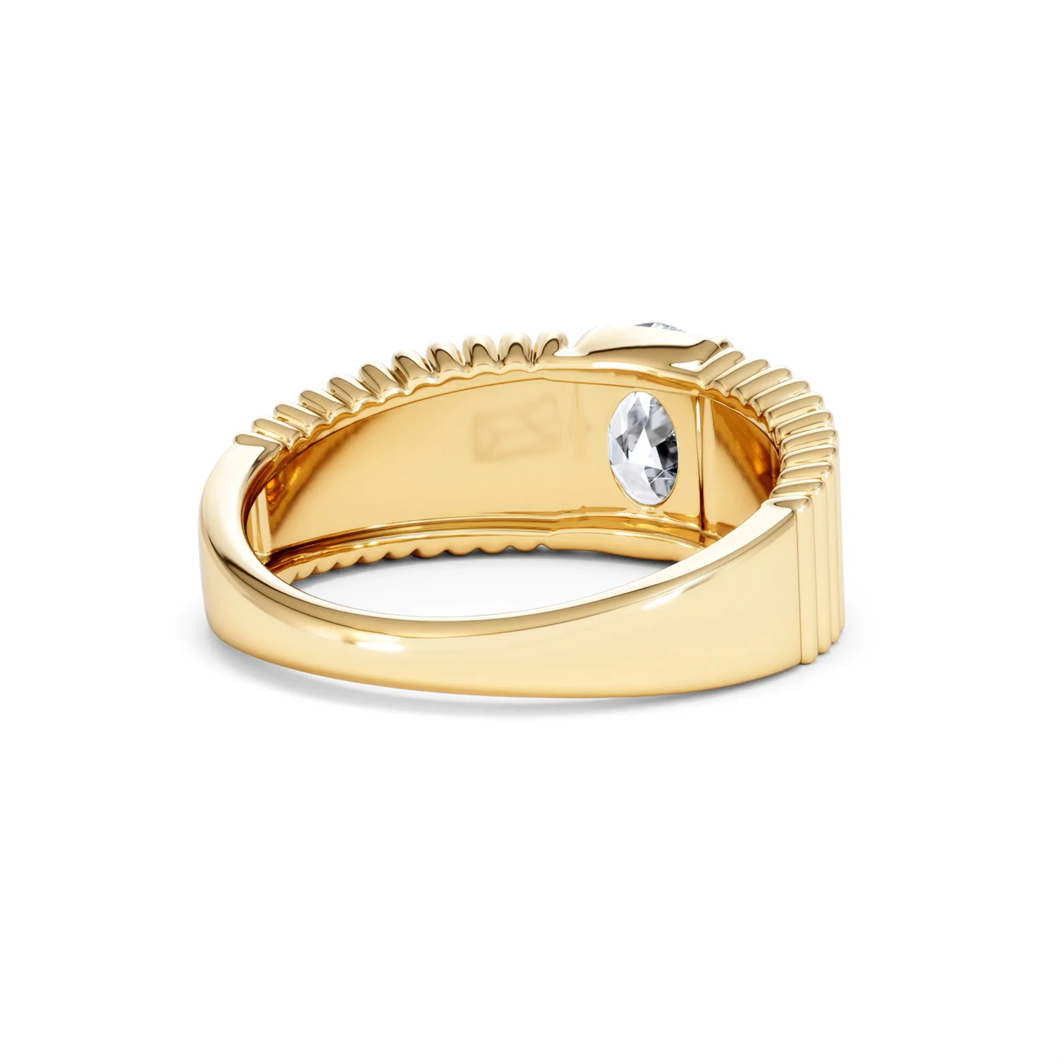 Flute 1.00ct Oval Cut Lab Grown Diamond Solitaire Ring 18K Yellow Gold - Image 41