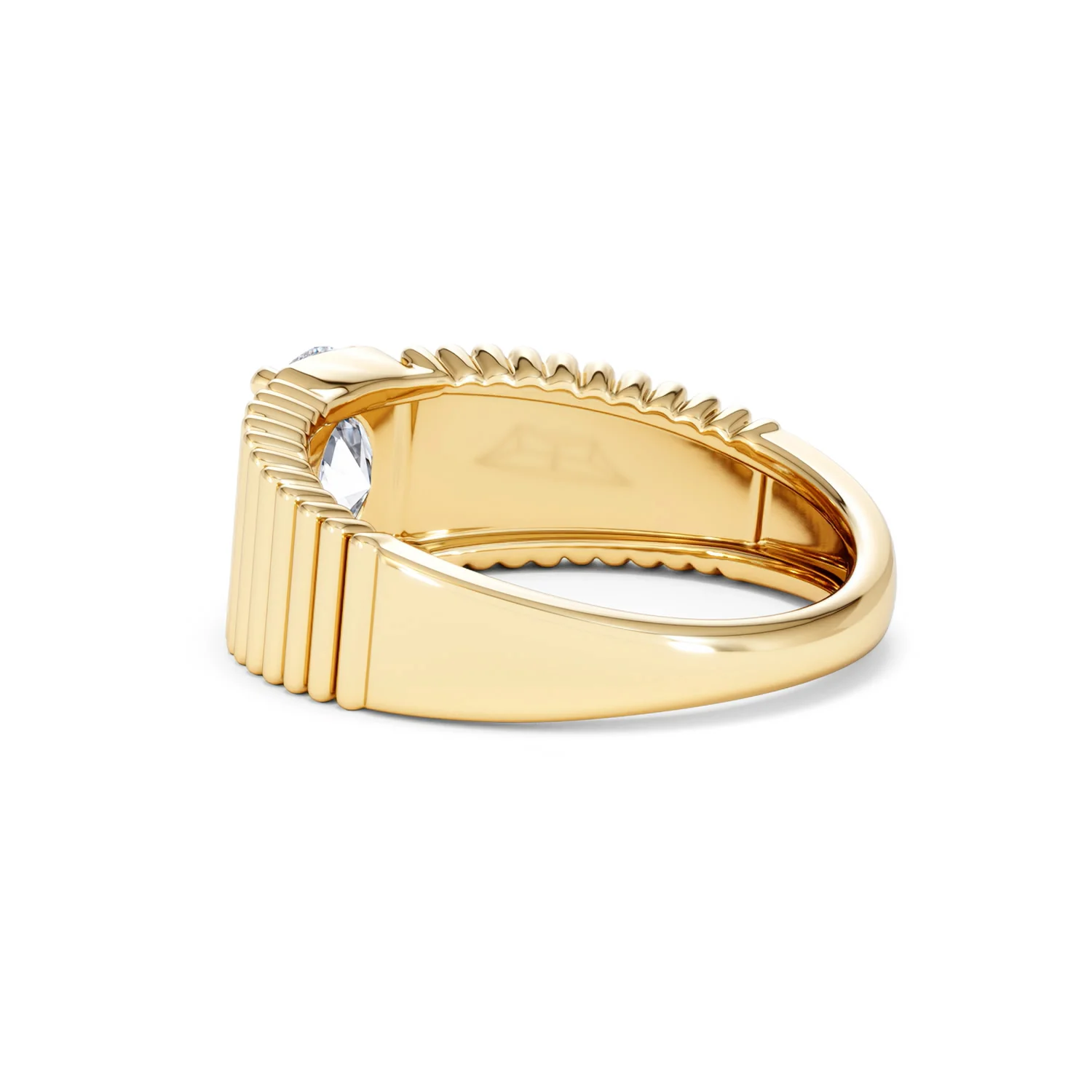 Flute 1.00ct Oval Cut Lab Grown Diamond Solitaire Ring 18K Yellow Gold - Image 58