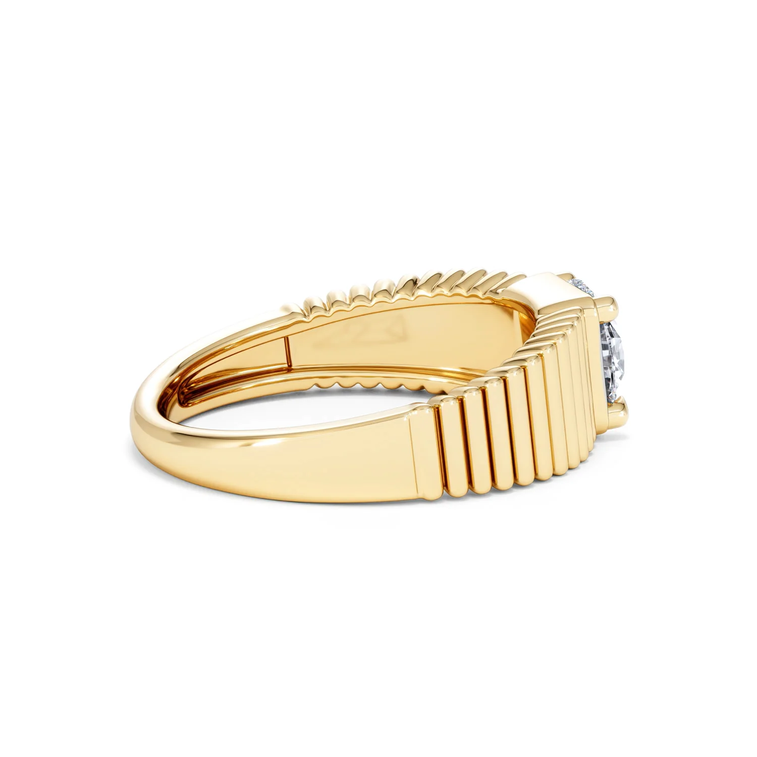 Flute 1.00ct Round Cut Lab Grown Diamond Solitaire Ring in 18K Yellow Gold - Image 33