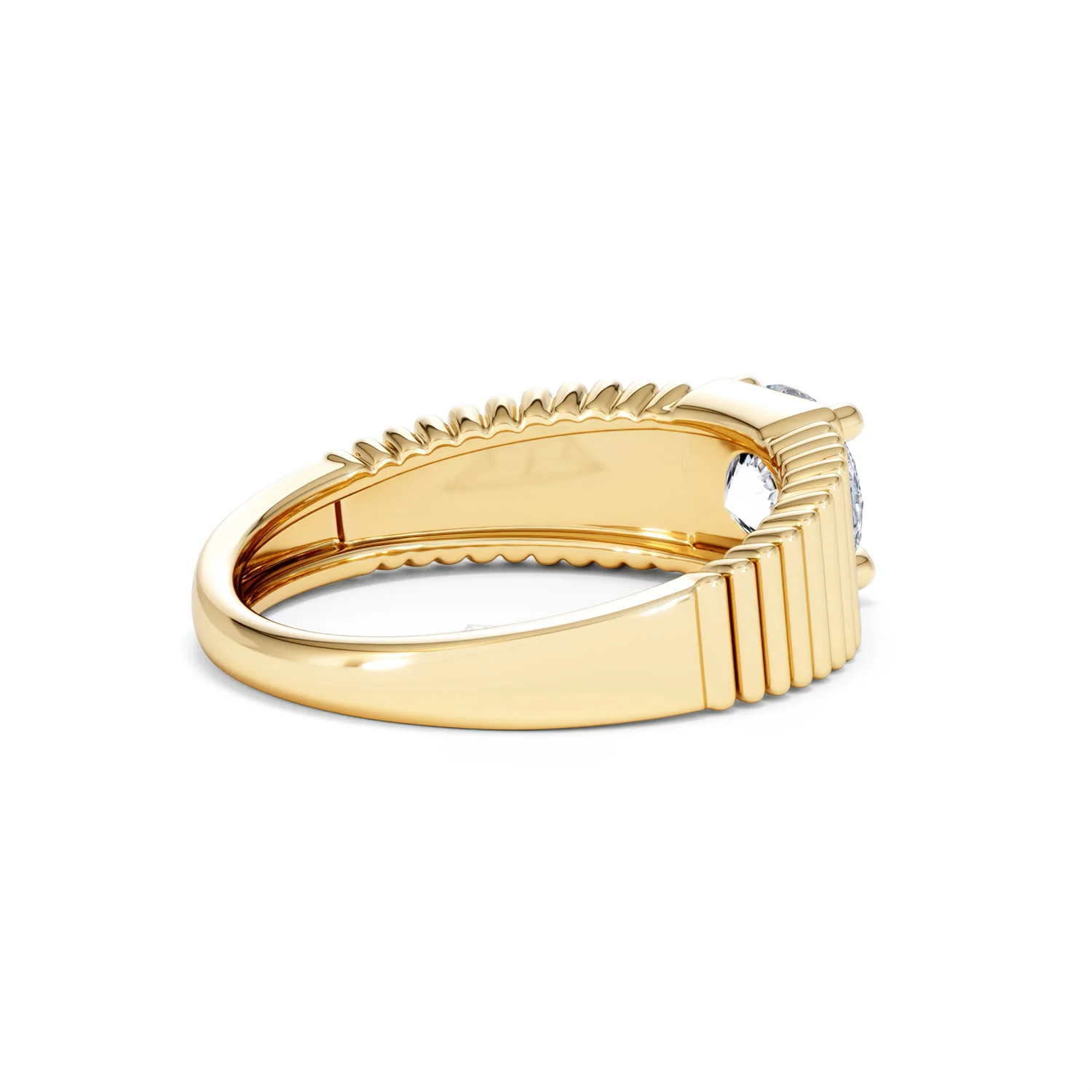Flute 1.00ct Round Cut Lab Grown Diamond Solitaire Ring in 18K Yellow Gold - Image 37
