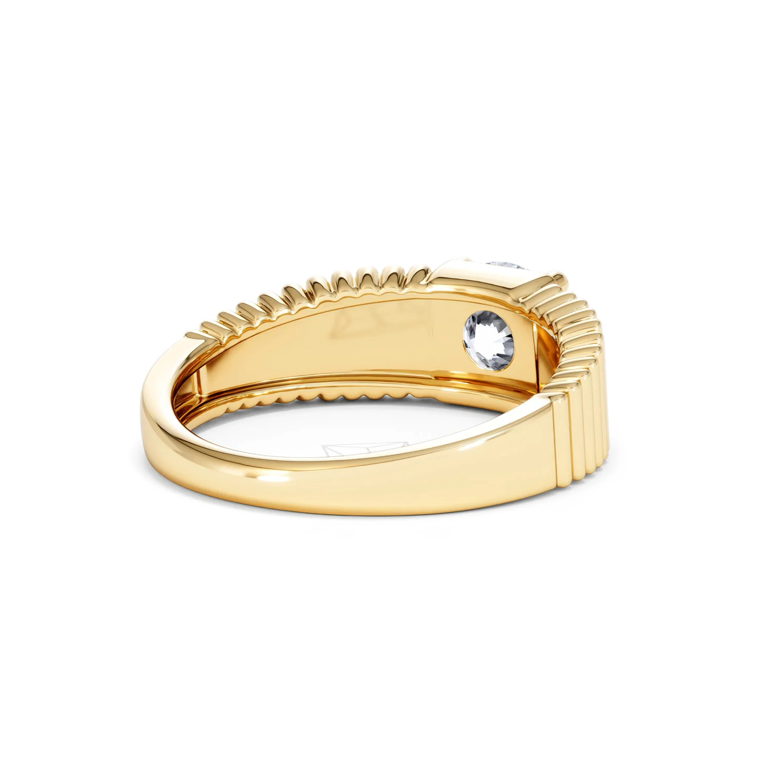Flute 1.00ct Round Cut Lab Grown Diamond Solitaire Ring in 18K Yellow Gold - Image 41