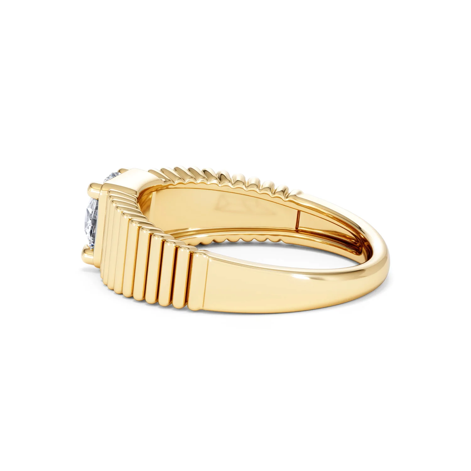 Flute 1.00ct Round Cut Lab Grown Diamond Solitaire Ring in 18K Yellow Gold - Image 64