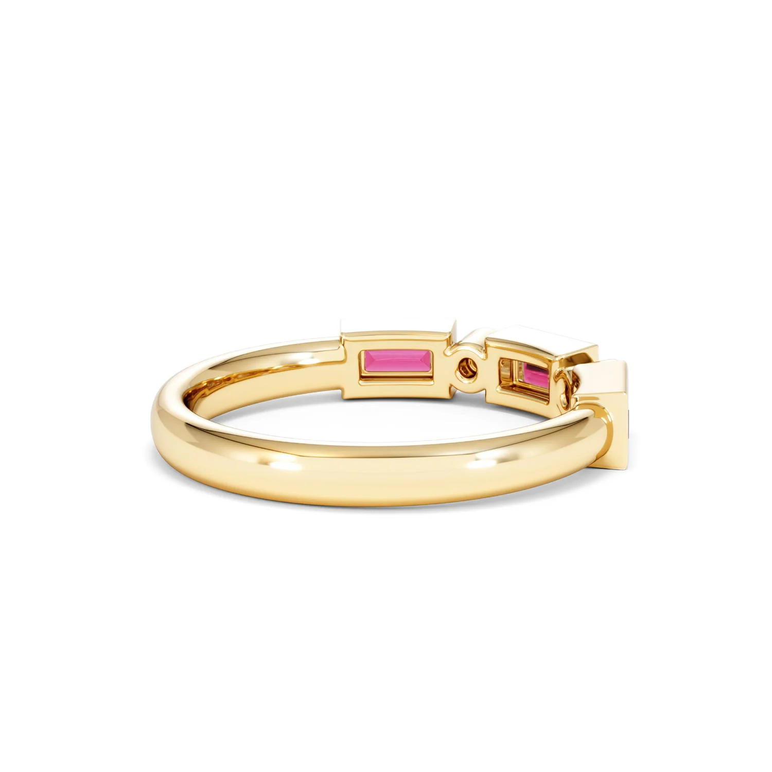 Forme 0.37ct Baguette Cut Lab Ruby 5 Stone Ring in 18K Gold Vermeil - Image 36