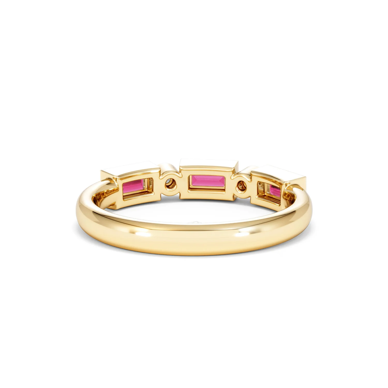 Forme 0.37ct Baguette Cut Lab Ruby 5 Stone Ring in 18K Gold Vermeil - Image 45