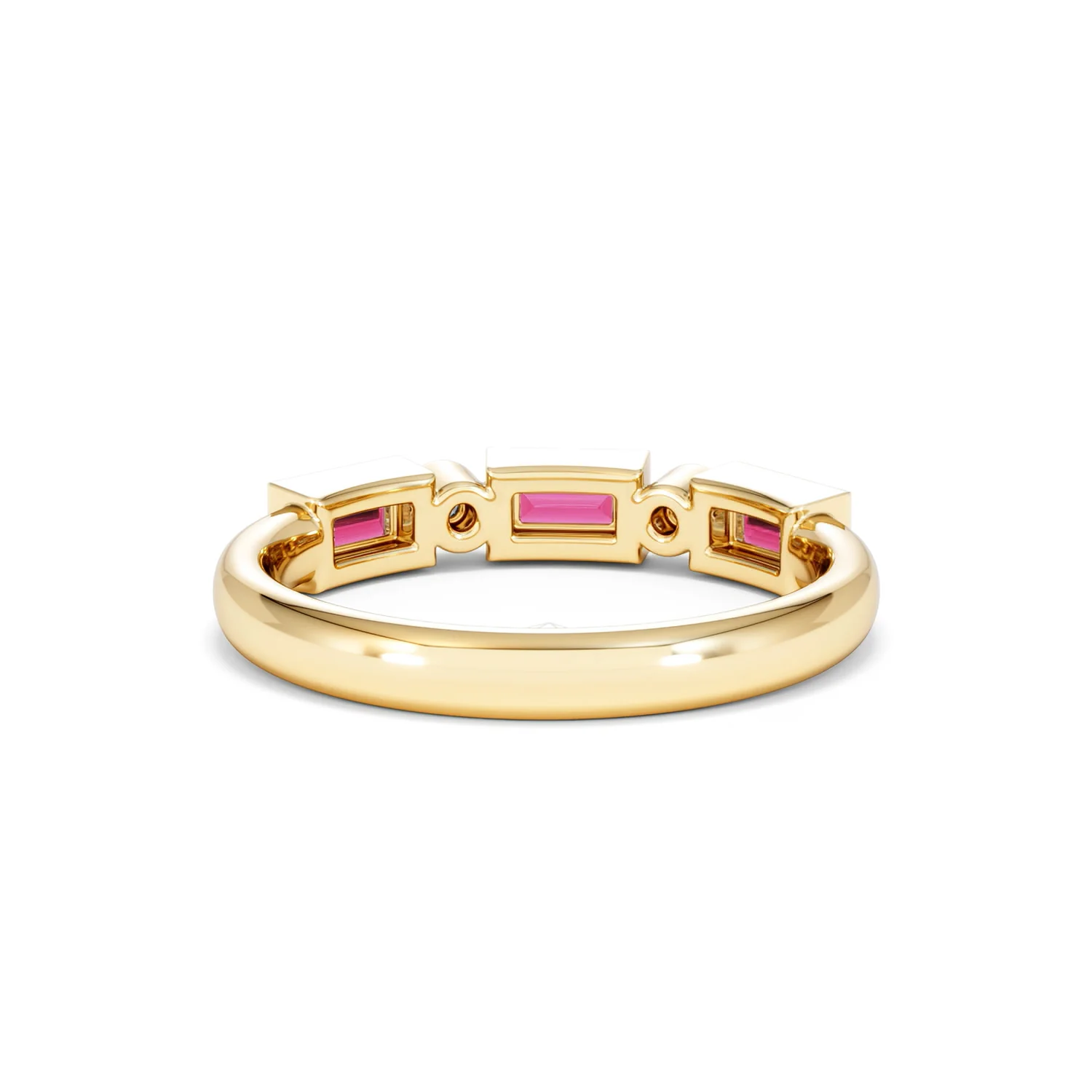 Forme 0.37ct Baguette Cut Lab Ruby 5 Stone Ring in 18K Gold Vermeil - Image 46