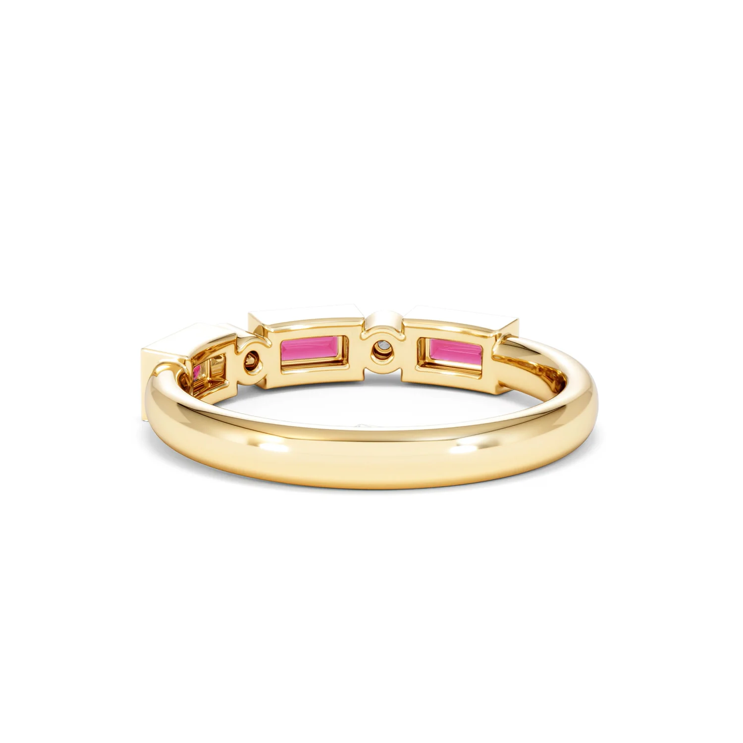 Forme 0.37ct Baguette Cut Lab Ruby 5 Stone Ring in 18K Gold Vermeil - Image 51