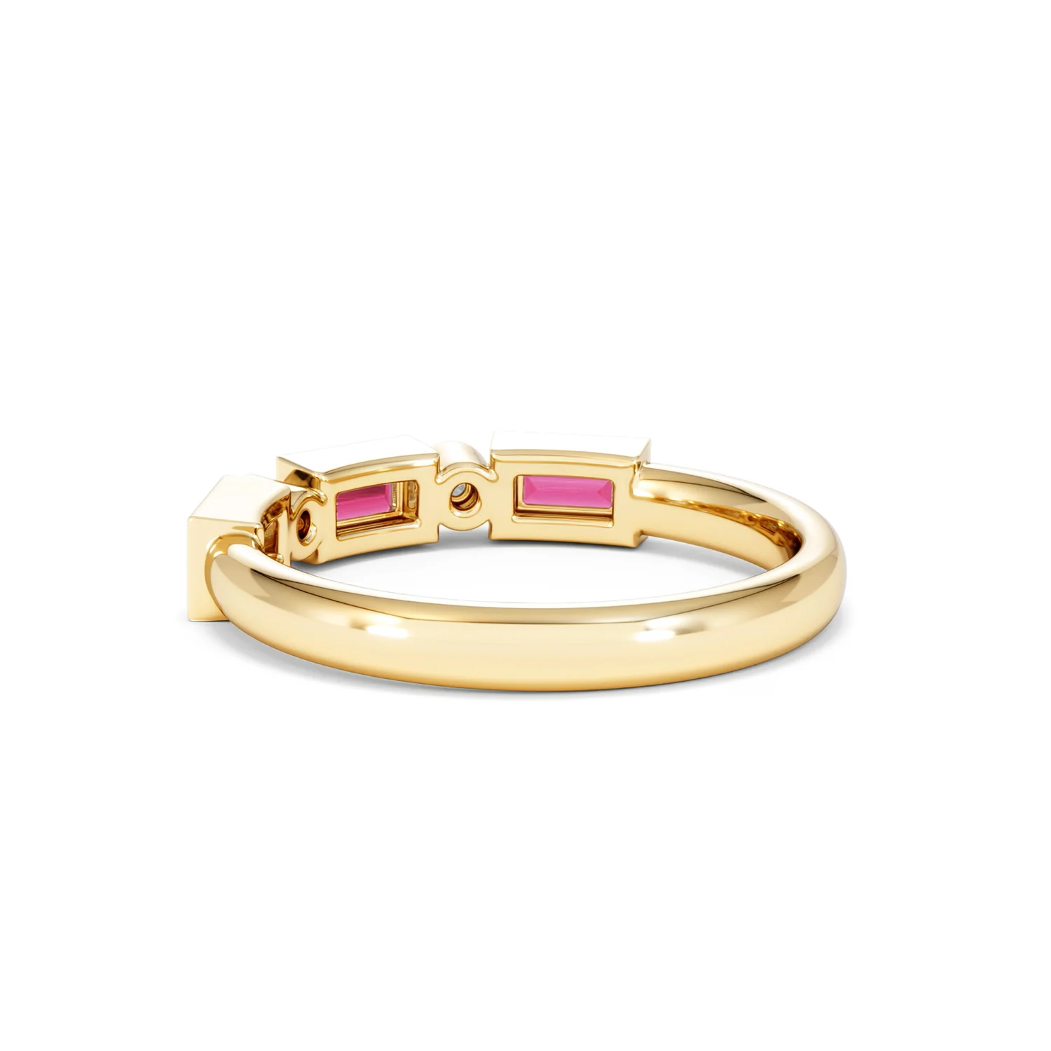 Forme 0.37ct Baguette Cut Lab Ruby 5 Stone Ring in 18K Gold Vermeil - Image 55