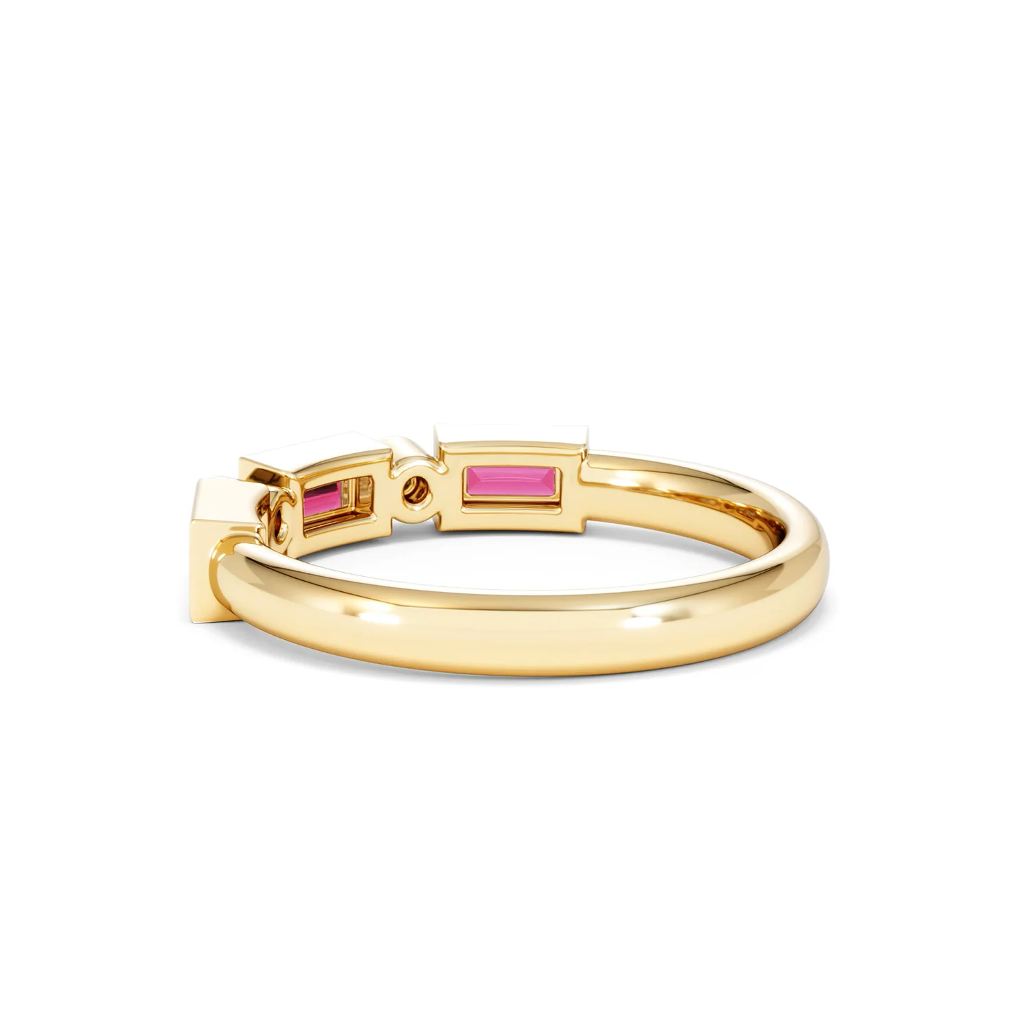 Forme 0.37ct Baguette Cut Lab Ruby 5 Stone Ring in 18K Gold Vermeil - Image 57