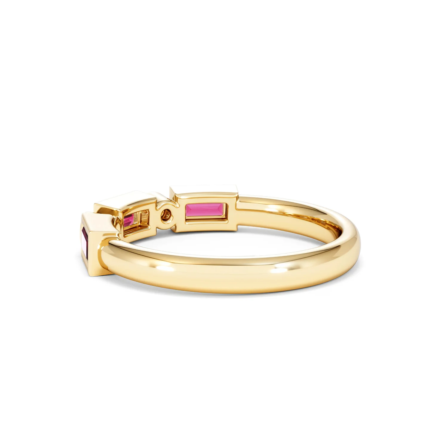 Forme 0.37ct Baguette Cut Lab Ruby 5 Stone Ring in 18K Gold Vermeil - Image 59
