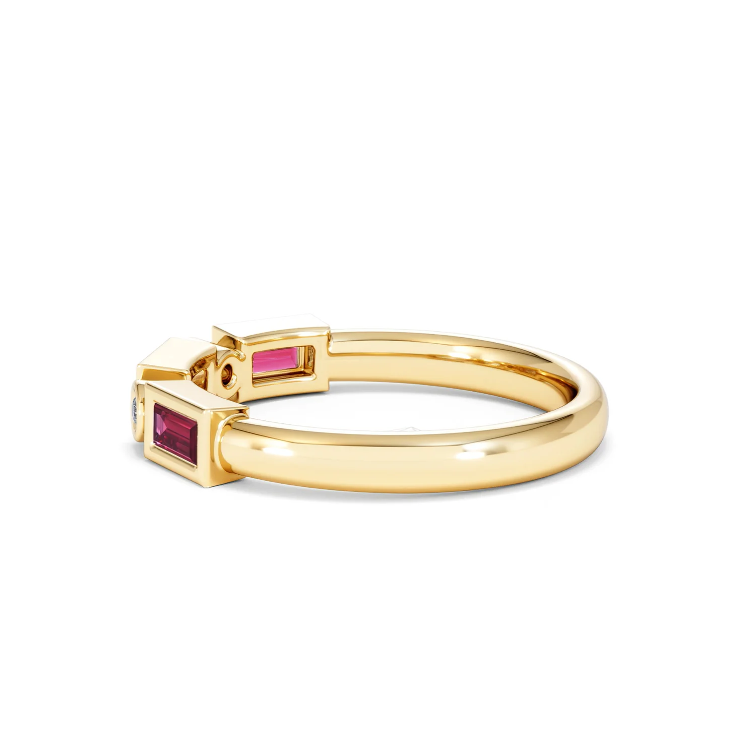 Forme 0.37ct Baguette Cut Lab Ruby 5 Stone Ring in 18K Gold Vermeil - Image 64