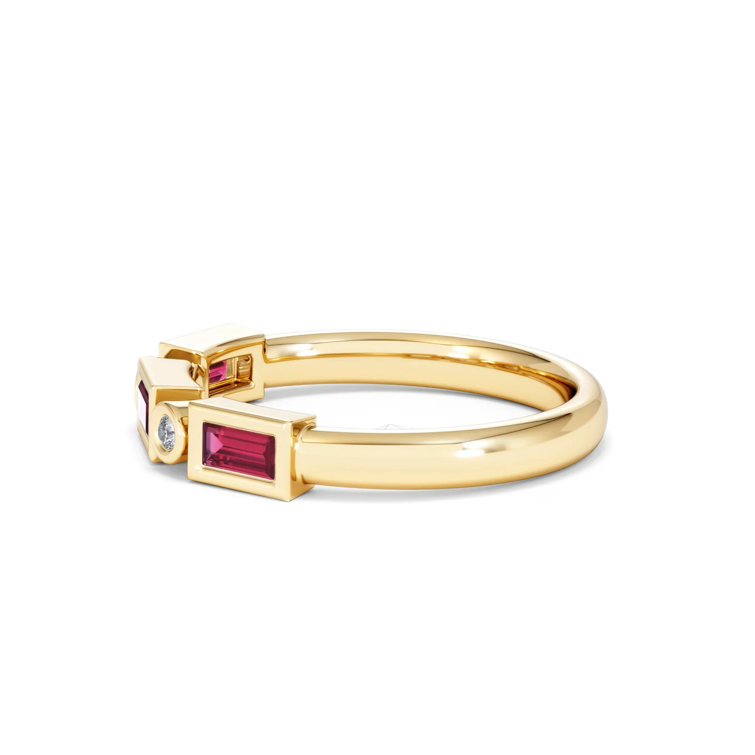 Forme 0.37ct Baguette Cut Lab Ruby 5 Stone Ring in 18K Gold Vermeil - Image 69
