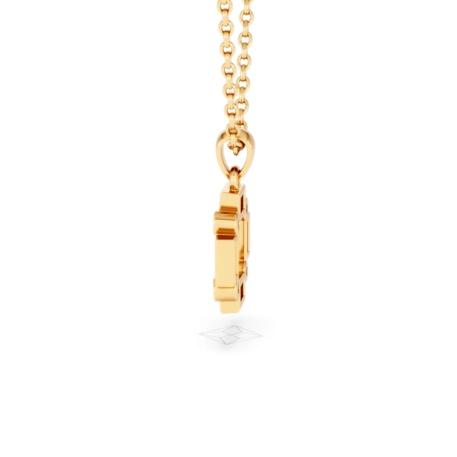 Forme 0.40ct Baguette Cut Lab Sapphire Pendant Necklace in 18K Gold Vermeil - Image 65