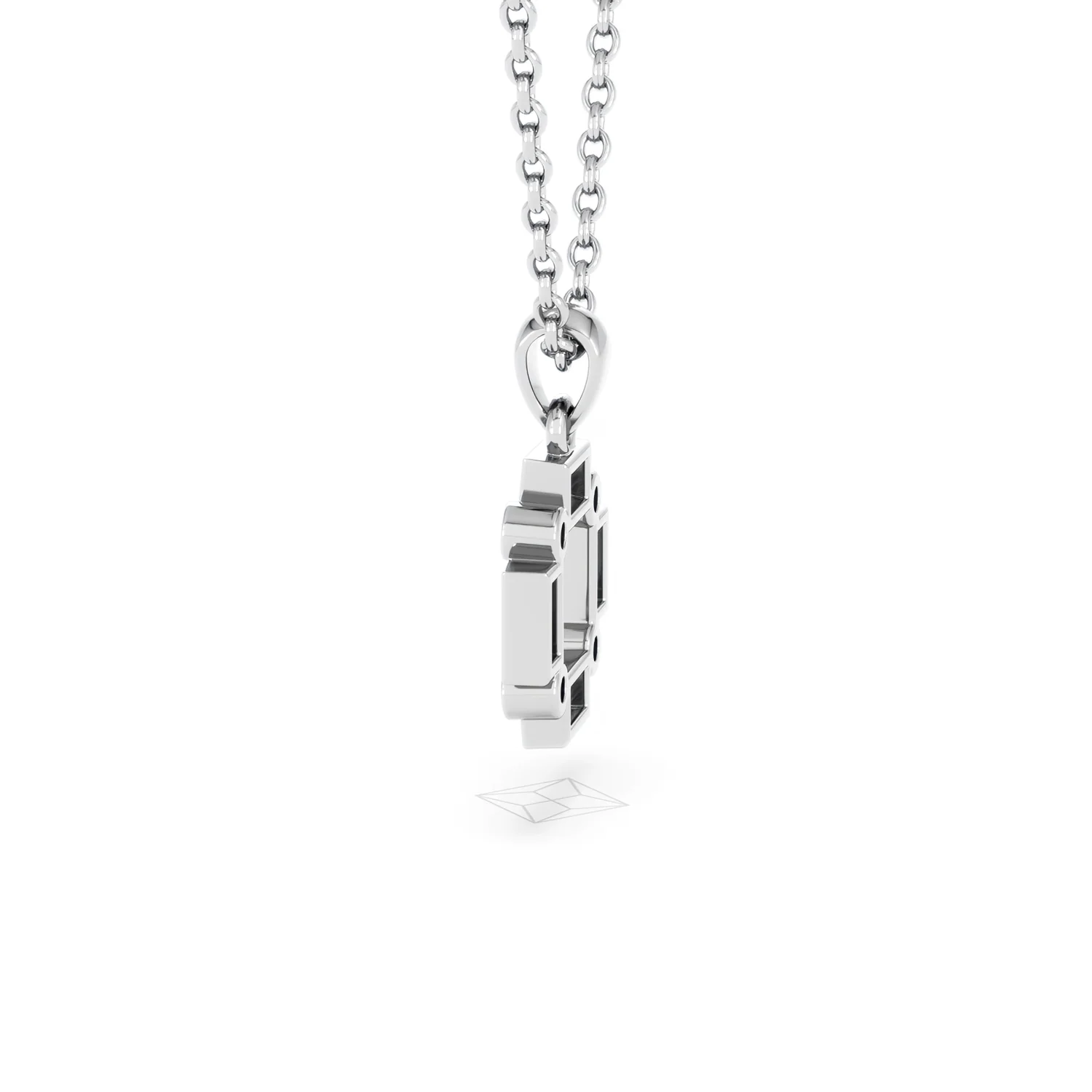 Forme 0.40ct Baguette Cut Lab Sapphire Pendant Necklace in Sterling Silver - Image 64