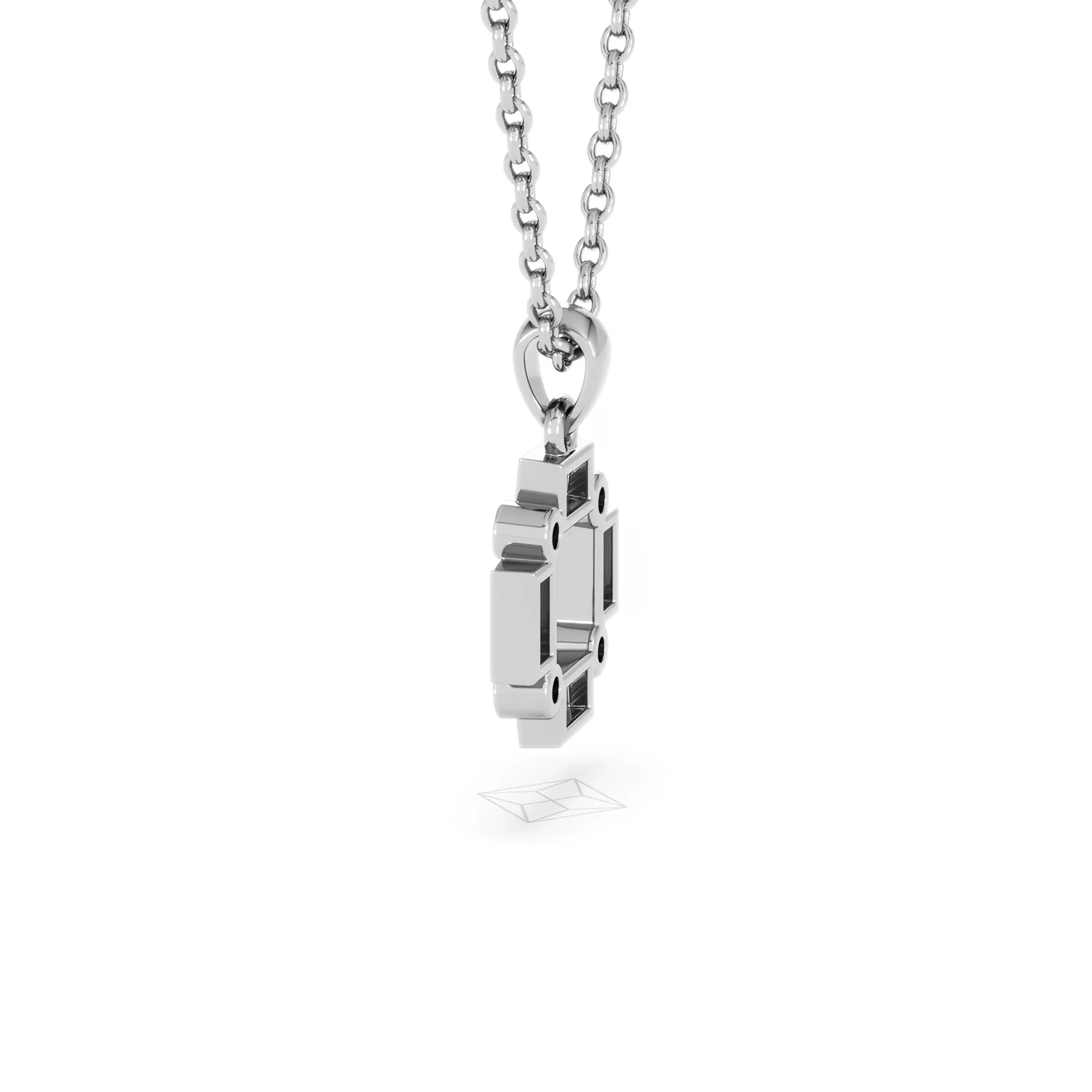 Forme 0.48ct Baguette Cut Lab Emerald Pendant Necklace in Sterling Silver - Image 63