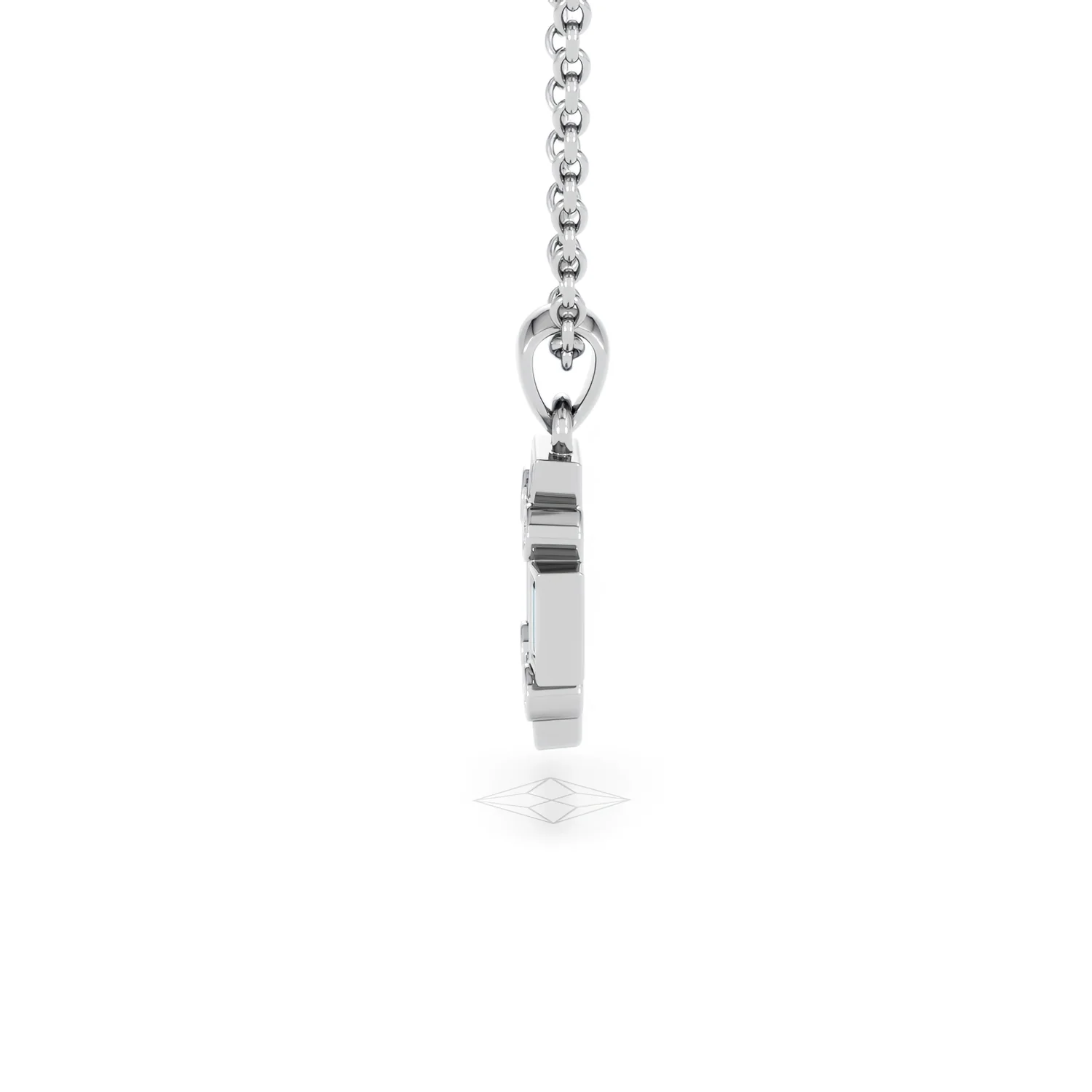 Forme 0.48ct Baguette Cut Lab Emerald Pendant Necklace in Sterling Silver - Image 67