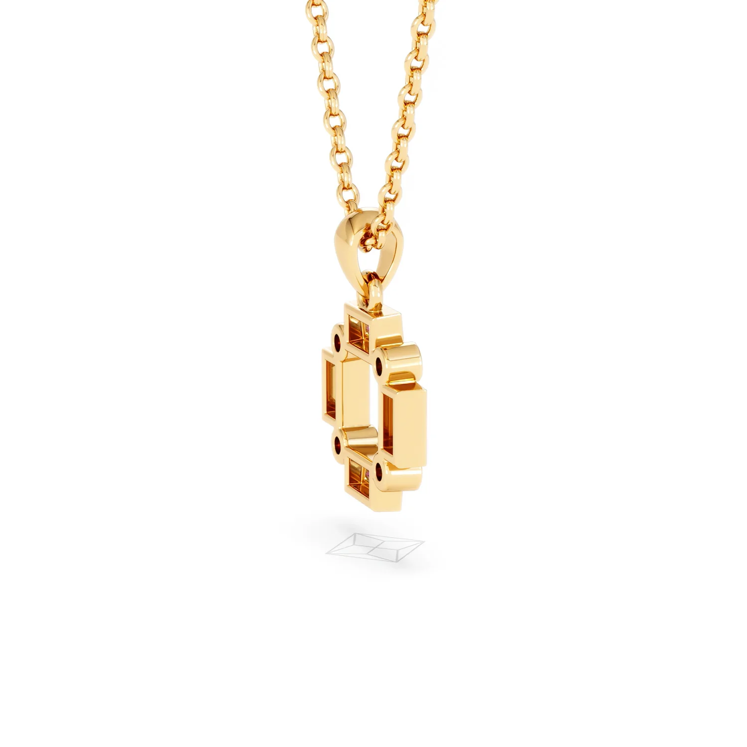 Forme 0.48ct Baguette Cut Lab Ruby Pendant Necklace in 18K Gold Vermeil - Image 32