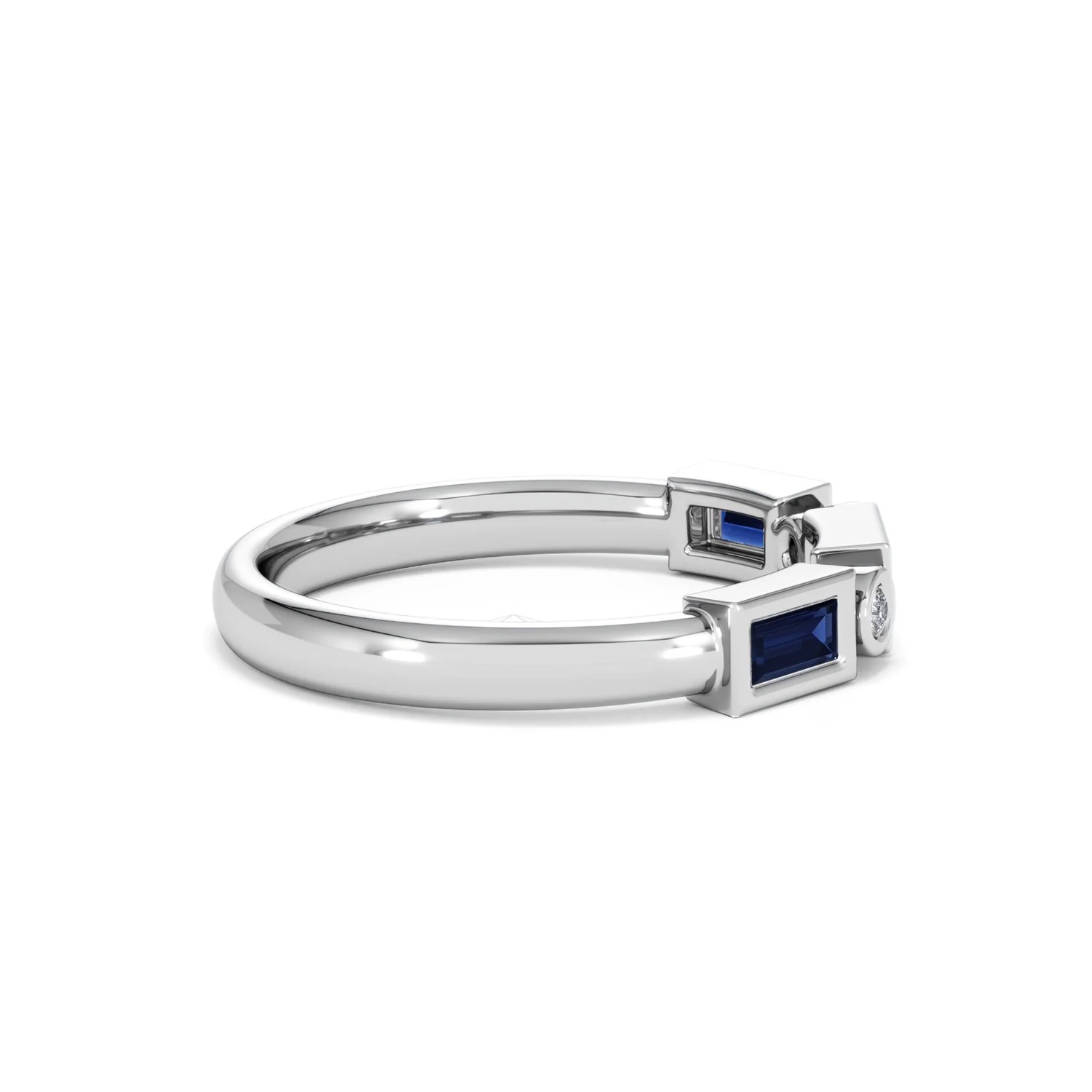Forme 0.48ct Baguette Cut Lab Sapphire 5 Stone Ring in Sterling Silver - Image 27