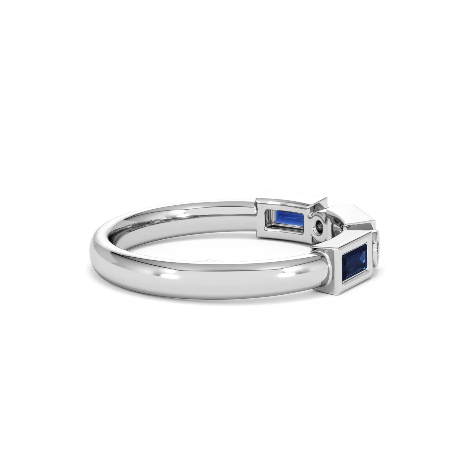 Forme 0.48ct Baguette Cut Lab Sapphire 5 Stone Ring in Sterling Silver - Image 30