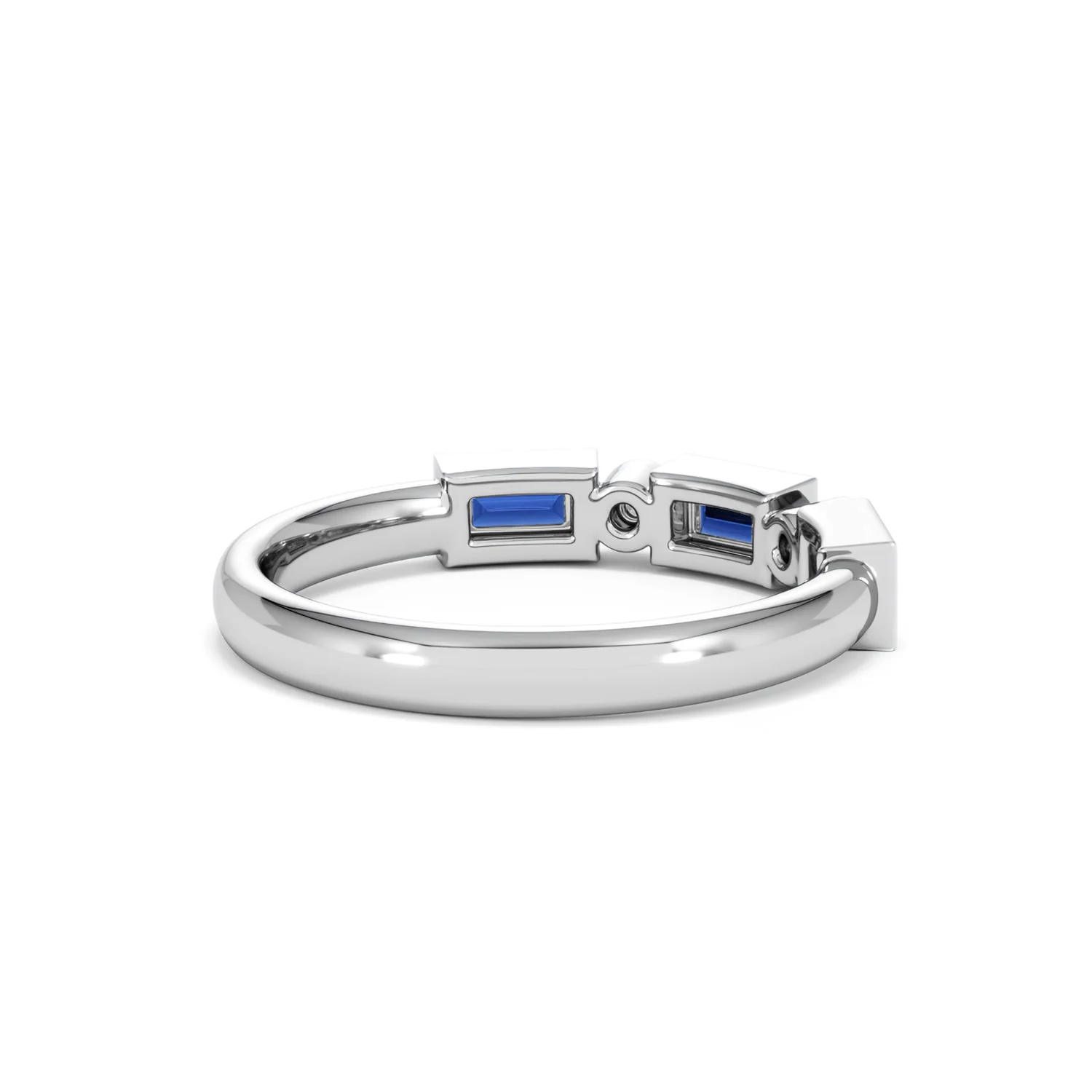 Forme 0.48ct Baguette Cut Lab Sapphire 5 Stone Ring in Sterling Silver - Image 38