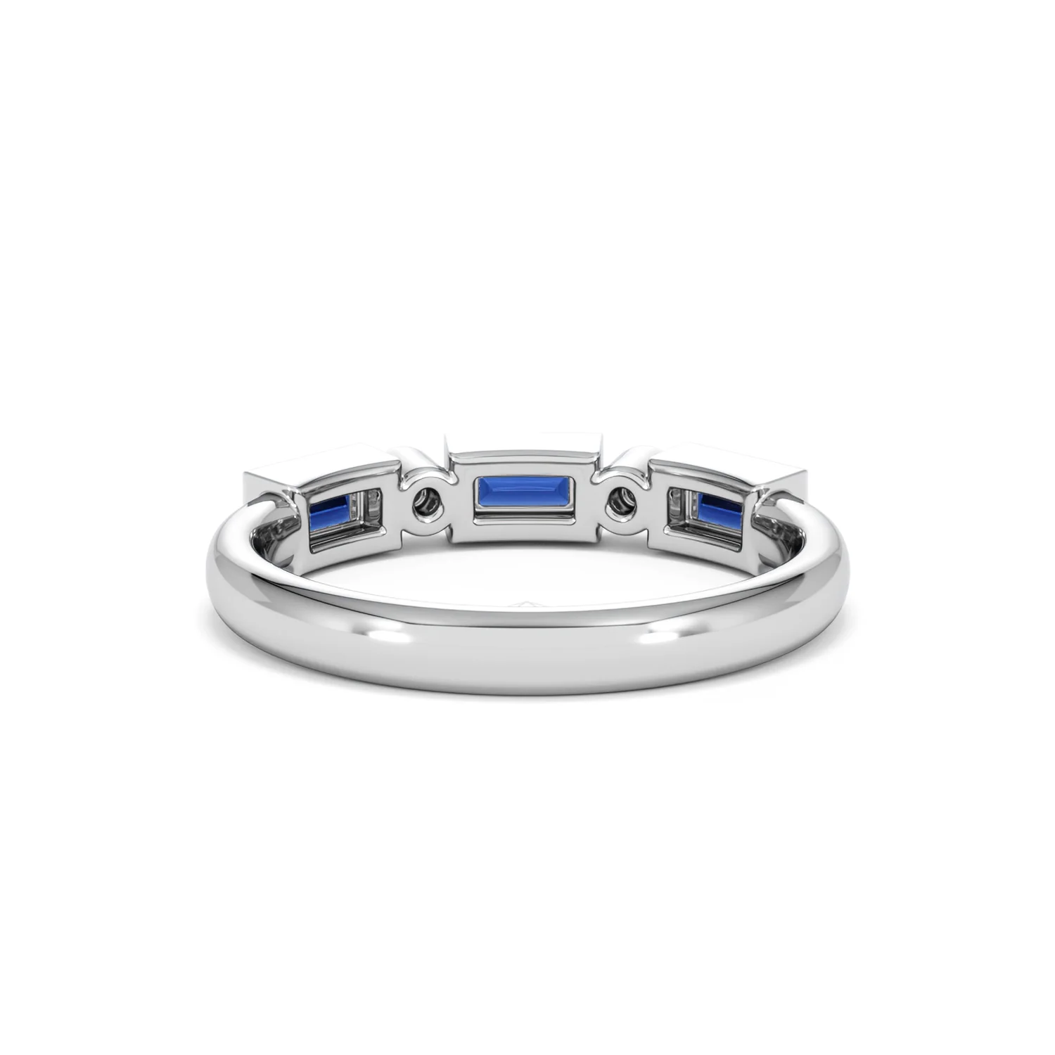 Forme 0.48ct Baguette Cut Lab Sapphire 5 Stone Ring in Sterling Silver - Image 47