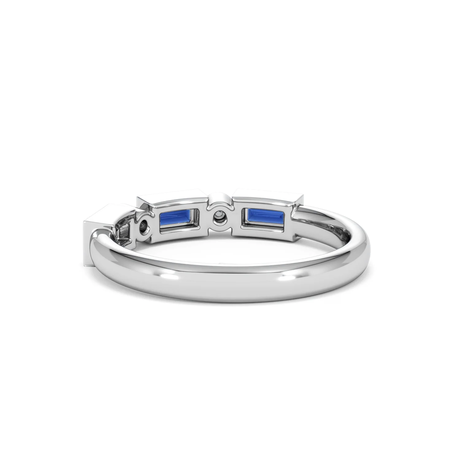 Forme 0.48ct Baguette Cut Lab Sapphire 5 Stone Ring in Sterling Silver - Image 53