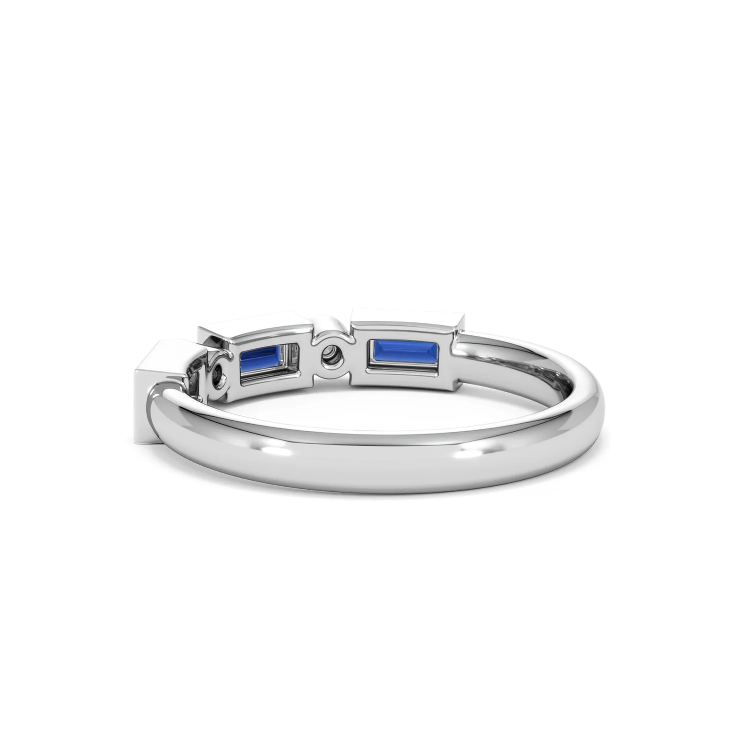 Forme 0.48ct Baguette Cut Lab Sapphire 5 Stone Ring in Sterling Silver - Image 55