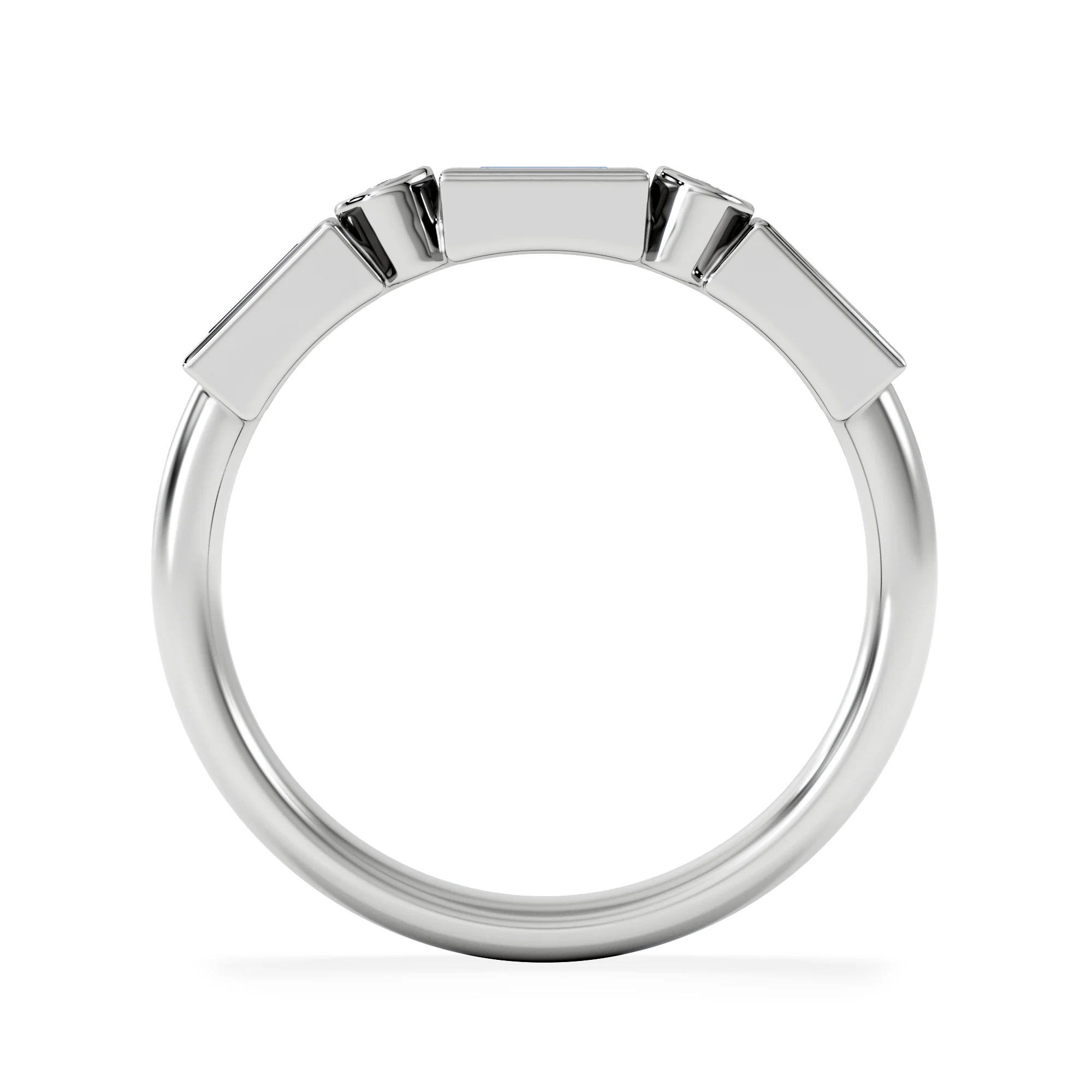 Forme 0.48ct Baguette Cut Lab Sapphire 5 Stone Ring in Sterling Silver - Image 6