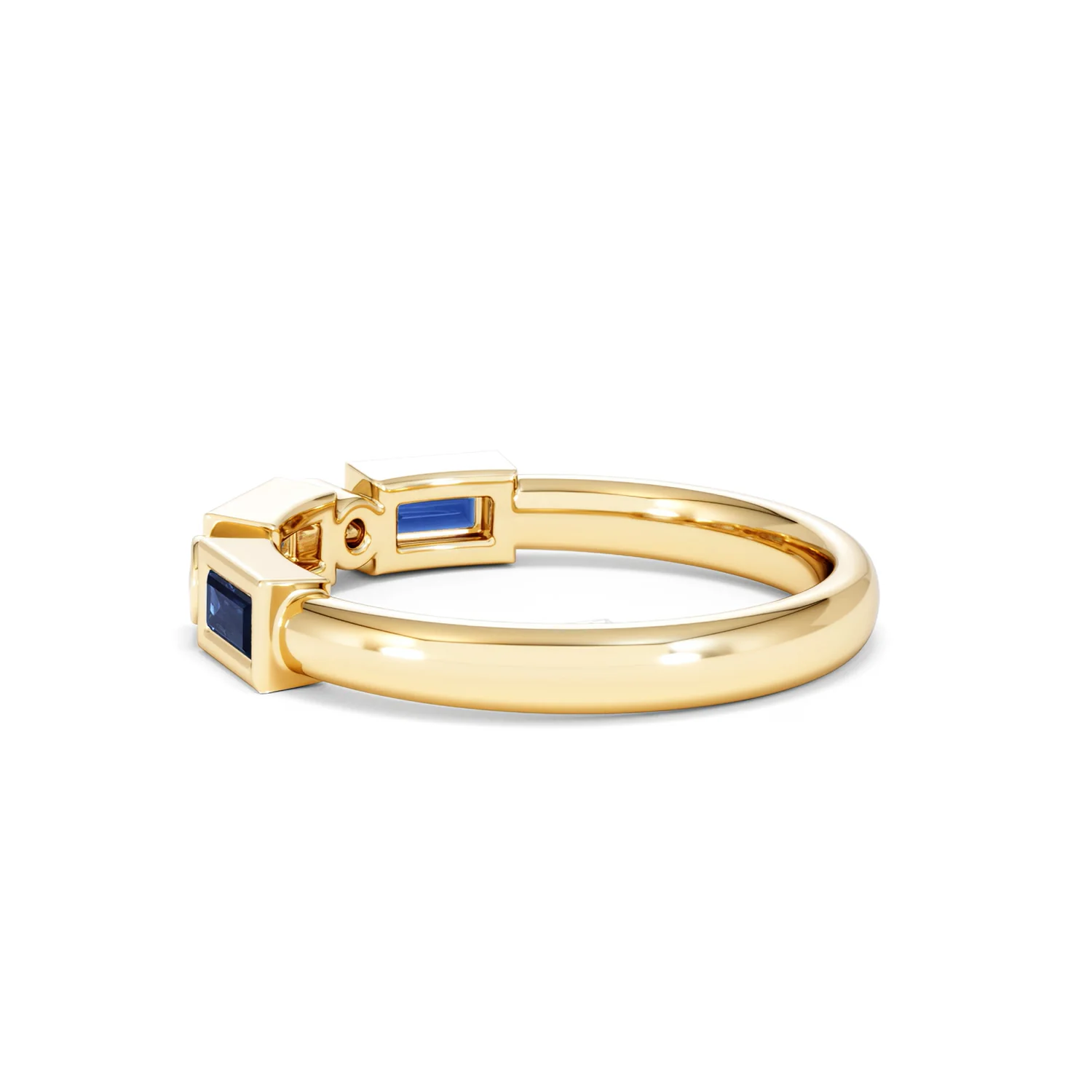 Forme 0.48ct Baguette Cut Lab Sapphire 5 Stones Ring in 18K Gold Vermeil - Image 62