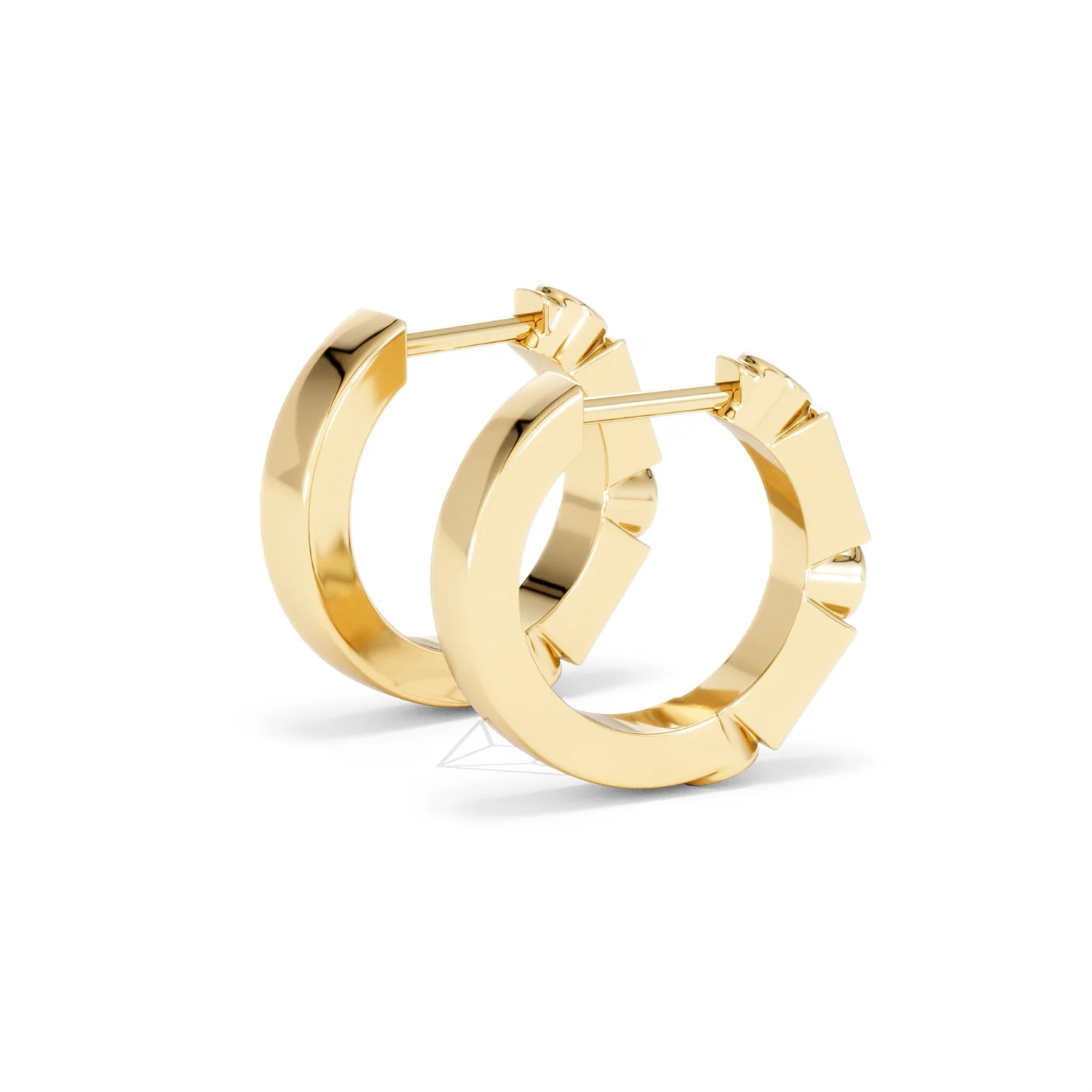 Forme 0.52ct Baguette Cut Lab Emerald Huggie Earrings in 18K Gold Vermeil - Image 34