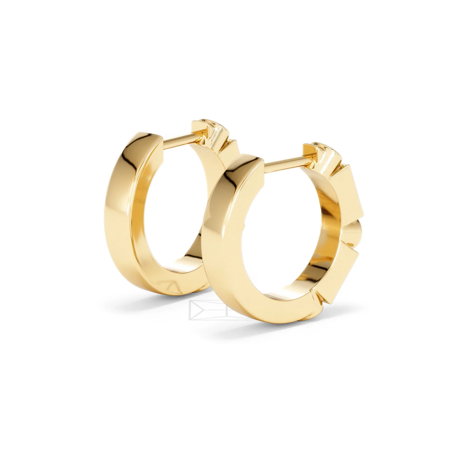Forme 0.52ct Baguette Cut Lab Emerald Huggie Earrings in 18K Gold Vermeil - Image 37