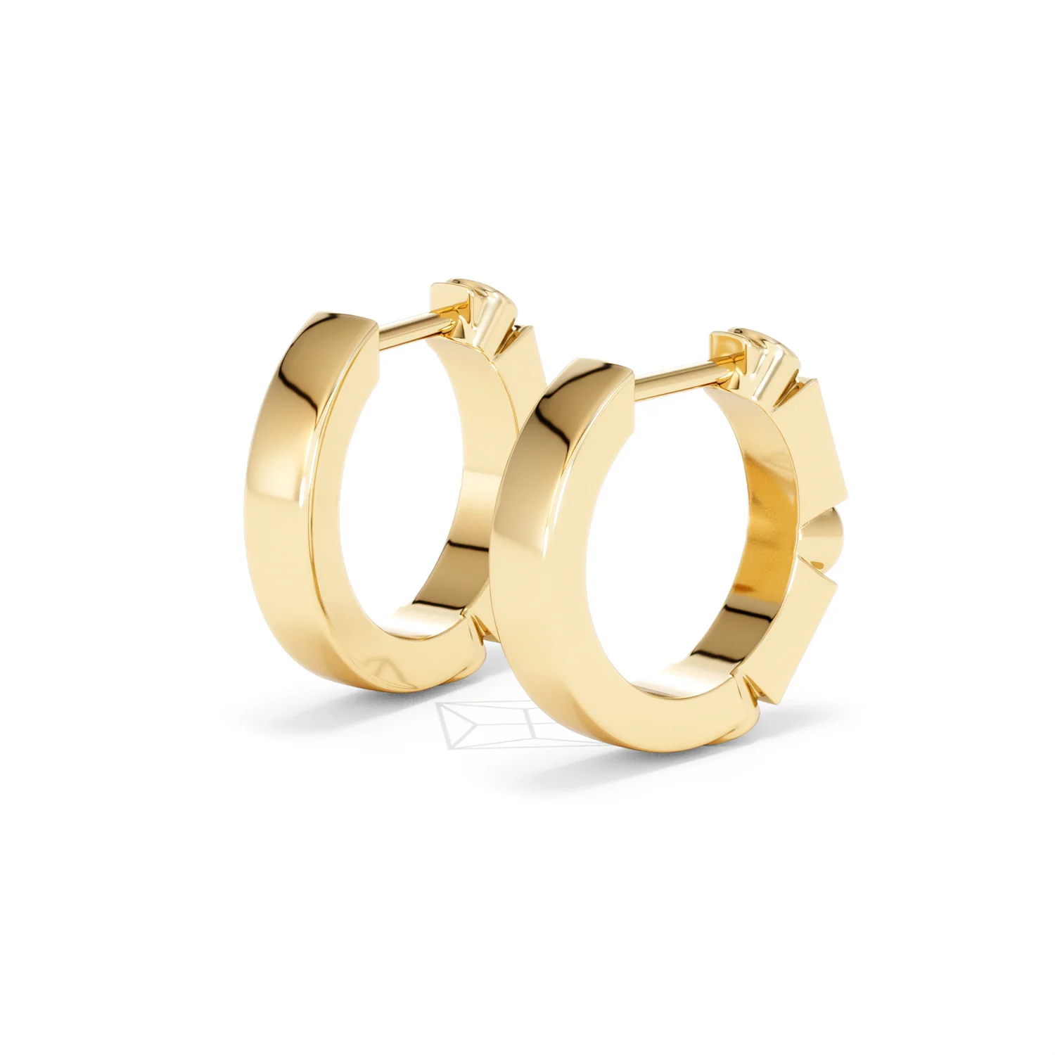 Forme 0.52ct Baguette Cut Lab Emerald Huggie Earrings in 18K Gold Vermeil - Image 38